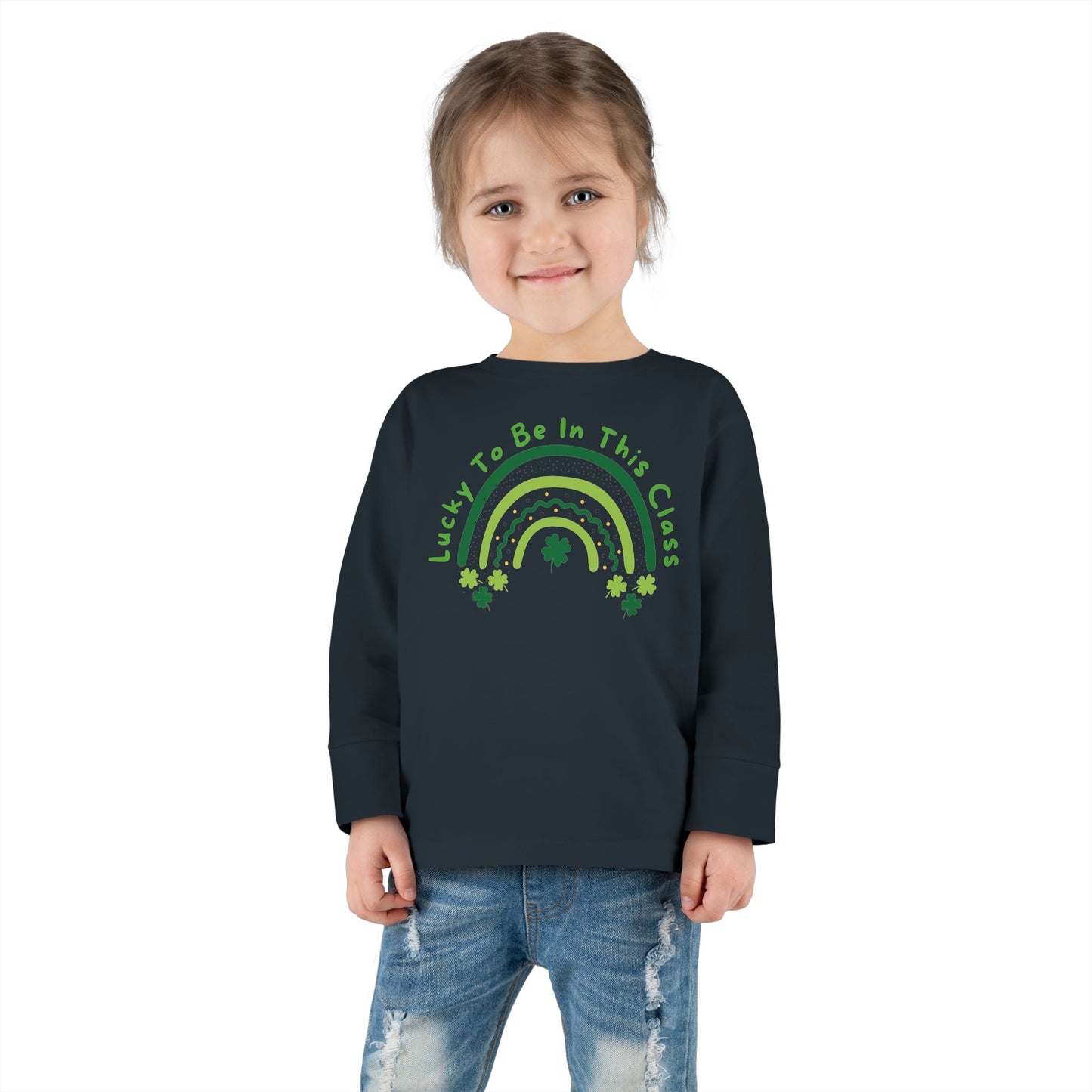 Toddler Long Sleeve Tee, Lucky to be in this class, green rainbow, st patrick's day, Kids St. Paddy's Day Shirt, Irish Pride Child Top,