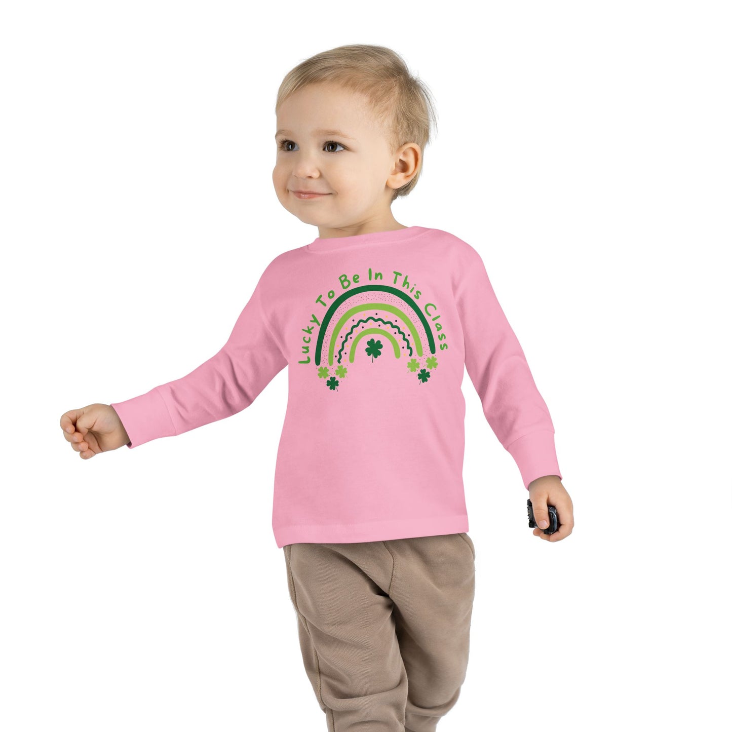 Toddler Long Sleeve Tee, Lucky to be in this class, green rainbow, st patrick's day, Kids St. Paddy's Day Shirt, Irish Pride Child Top,