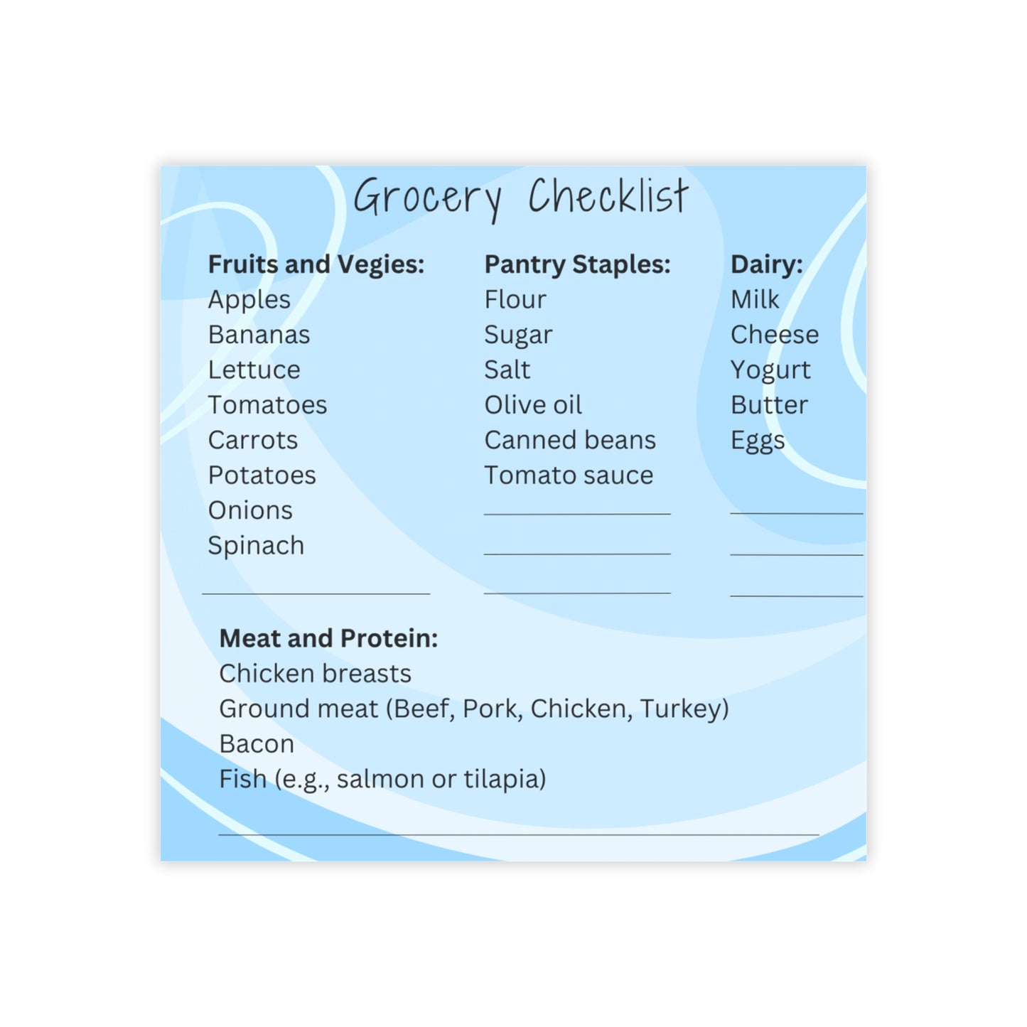 Grocery List Notepad