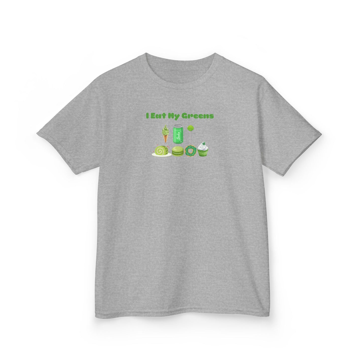 I Eat My Greens Kids Tee, Fun Vegetable Shirt for Kids, Eco-Friendly Summer Tee, Perfect Gift for Healthy Eating, Birthday Gift for Children