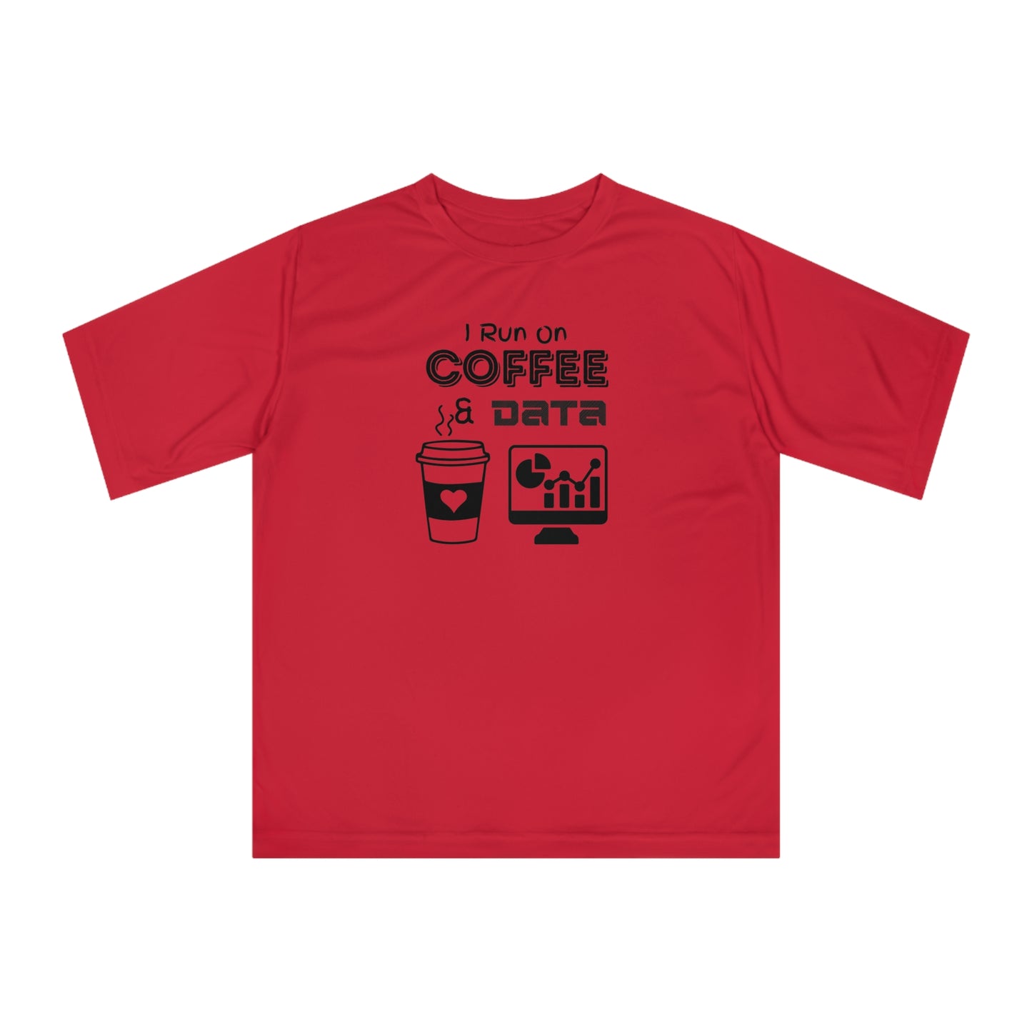 "I Run On Coffee And Data" Unisex Zone Performance T-shirt