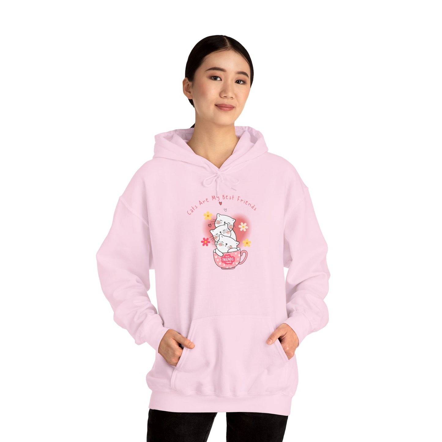 "Cats Are My Best Friends" Hooded Sweatshirt