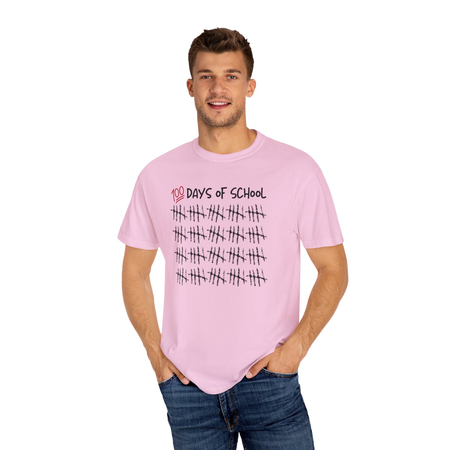 100 Days of School Unisex Garment-Dyed T-shirt, School Milestone Tee, Teacher Shirt, Back to School Gift, It's Not Over Yet Shirt