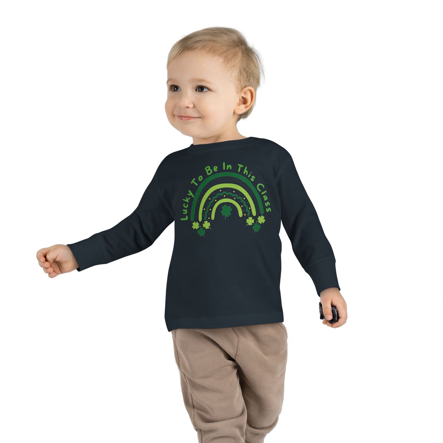 Toddler Long Sleeve Tee, Lucky to be in this class, green rainbow, st patrick's day, Kids St. Paddy's Day Shirt, Irish Pride Child Top,