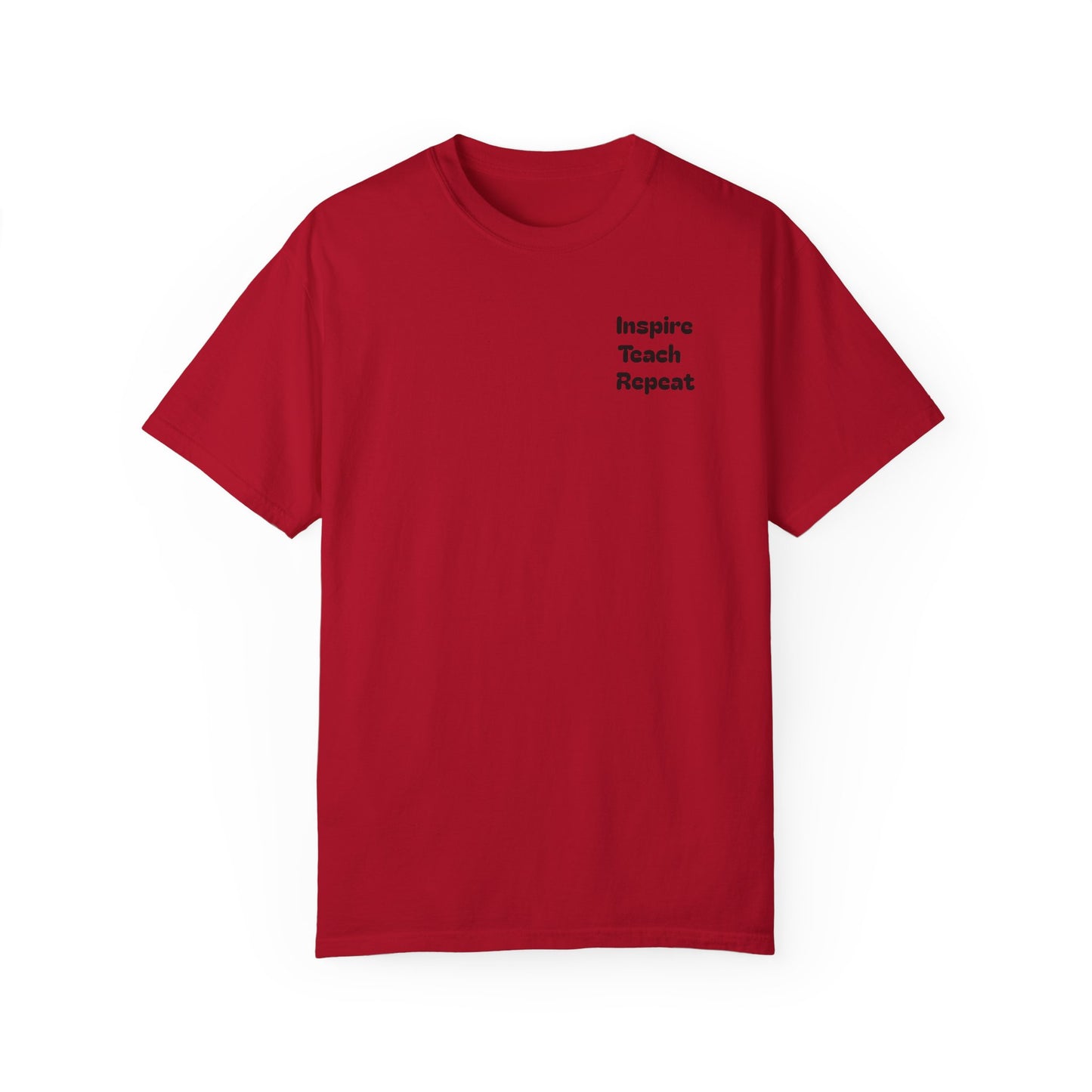 Garment-Dyed T-shirt with 'Inspire, Teach, Repeat' Typography