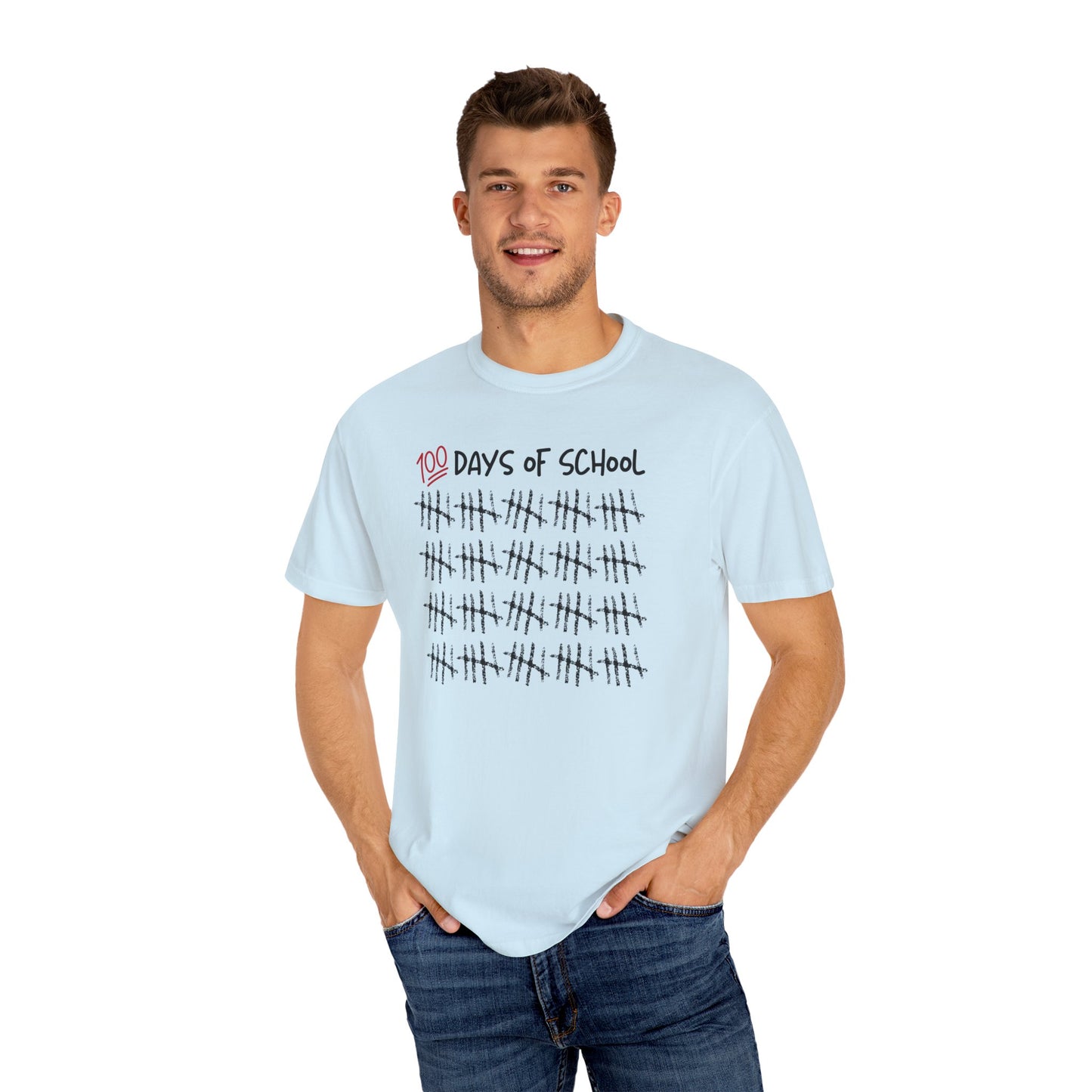 100 Days of School Unisex Garment-Dyed T-shirt, School Milestone Tee, Teacher Shirt, Back to School Gift, It's Not Over Yet Shirt