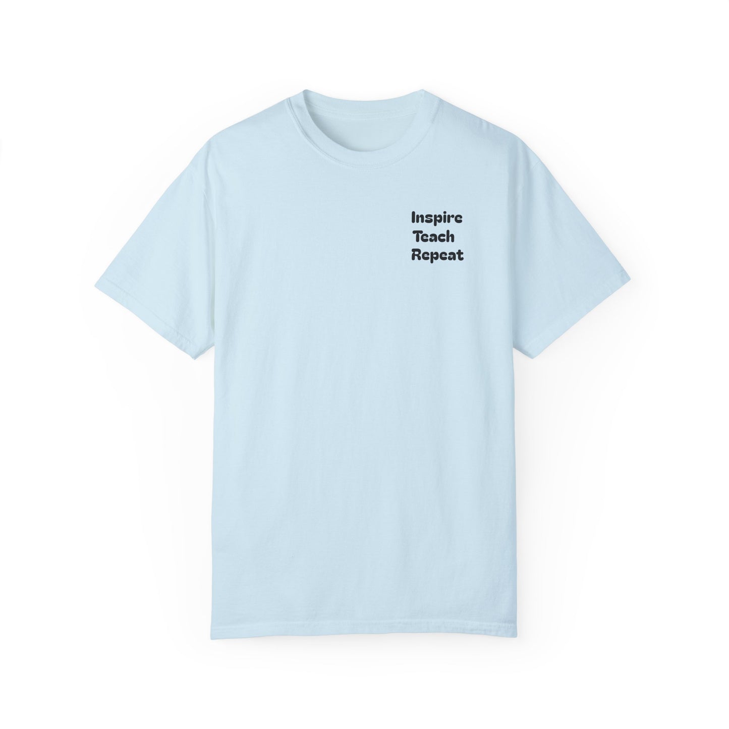 Garment-Dyed T-shirt with 'Inspire, Teach, Repeat' Typography