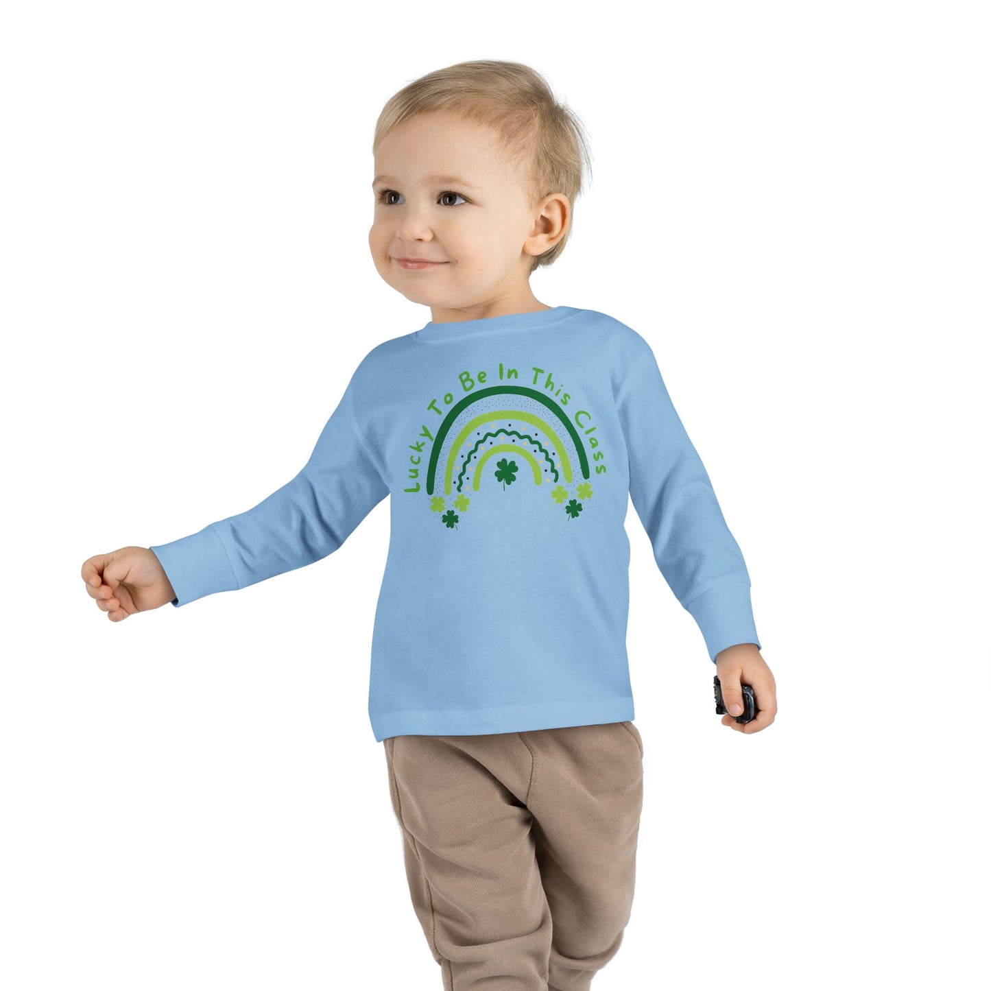 Toddler Long Sleeve Tee, Lucky to be in this class, green rainbow, st patrick's day, Kids St. Paddy's Day Shirt, Irish Pride Child Top,