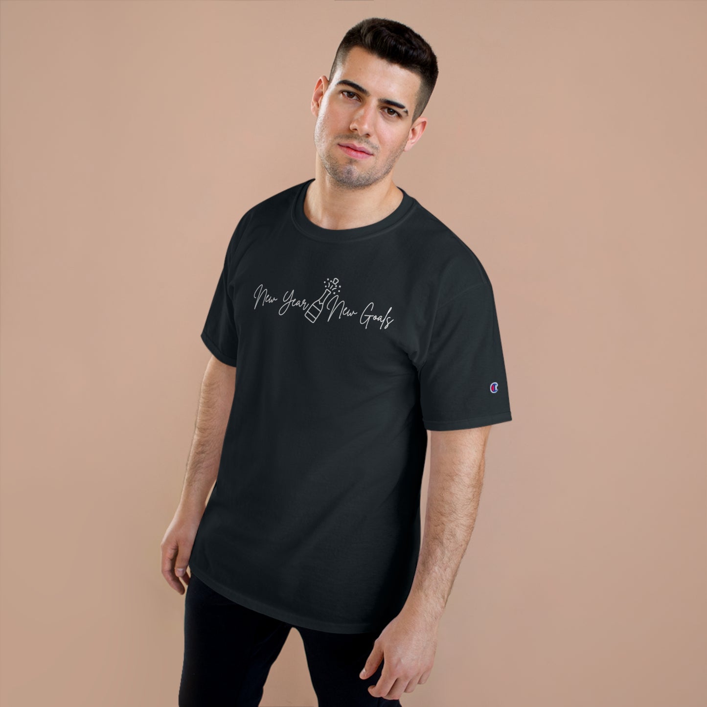 Champion T-Shirt, New Year, New Goals design, Champagne Bottle popped, Motivational Tee, Inspirational Shirt, Fitness Apparel, Workout Top,