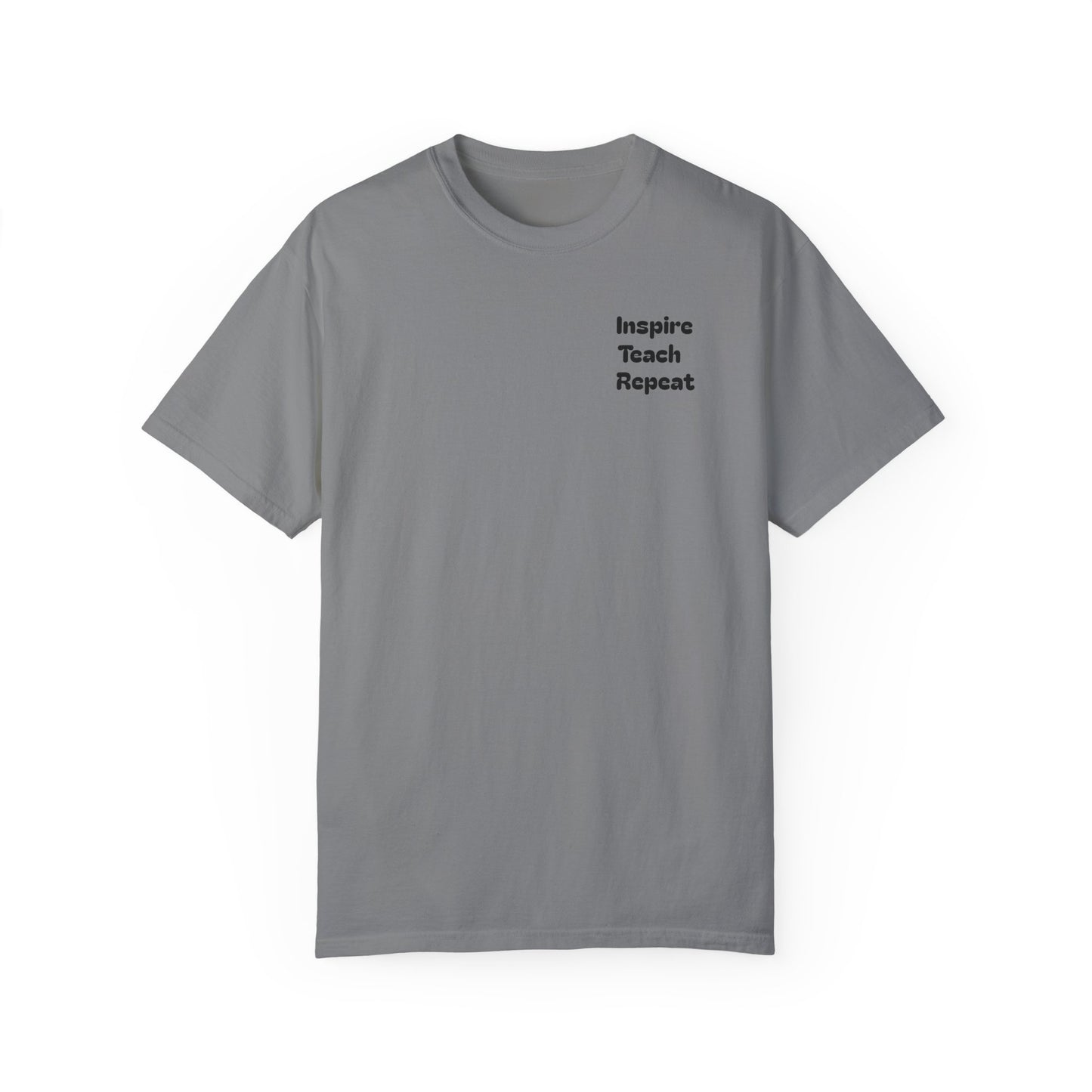 Garment-Dyed T-shirt with 'Inspire, Teach, Repeat' Typography