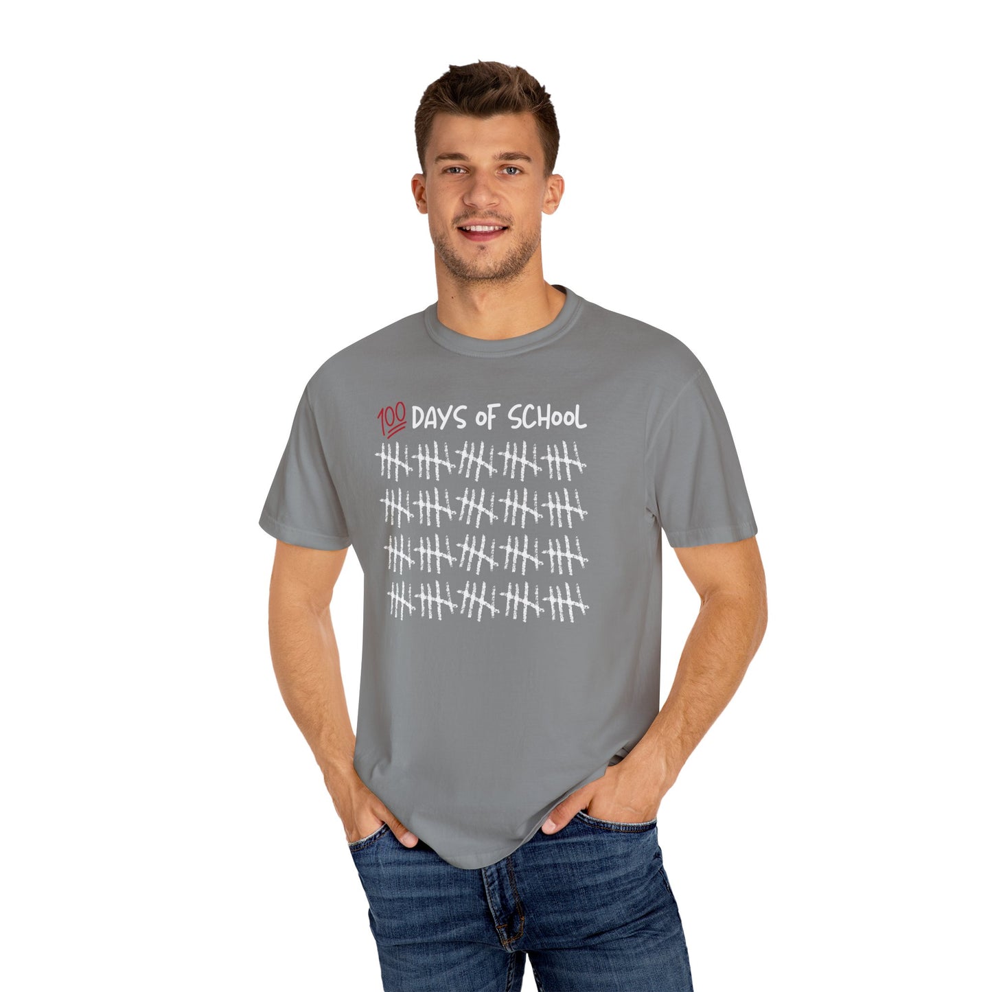 100 Days of School Unisex Garment-Dyed T-shirt, School Milestone Tee, Teacher Shirt, Back to School Gift, It's Not Over Yet Shirt