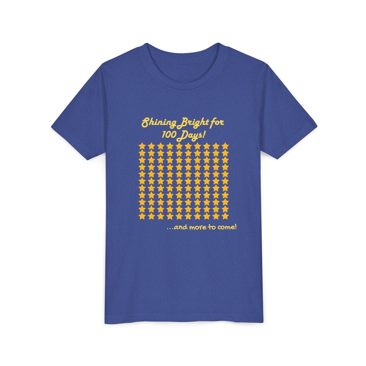 Youth Tee, Shinning Bright for 100 Days, and more to come, Kids Tshirt, Children Shirt, Star Design, Positive Vibes, Youth Clothing