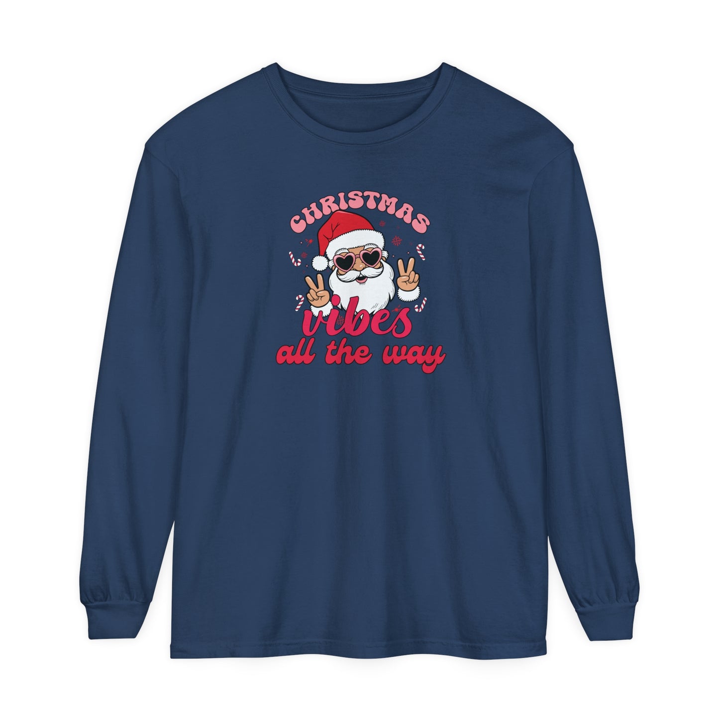 Christmas Vibes Unisex Long Sleeve T-Shirt, Holiday Season Tee, Festive Christmas Shirt, Xmas Spirit Top, Seasonal Long Sleeve Shirt