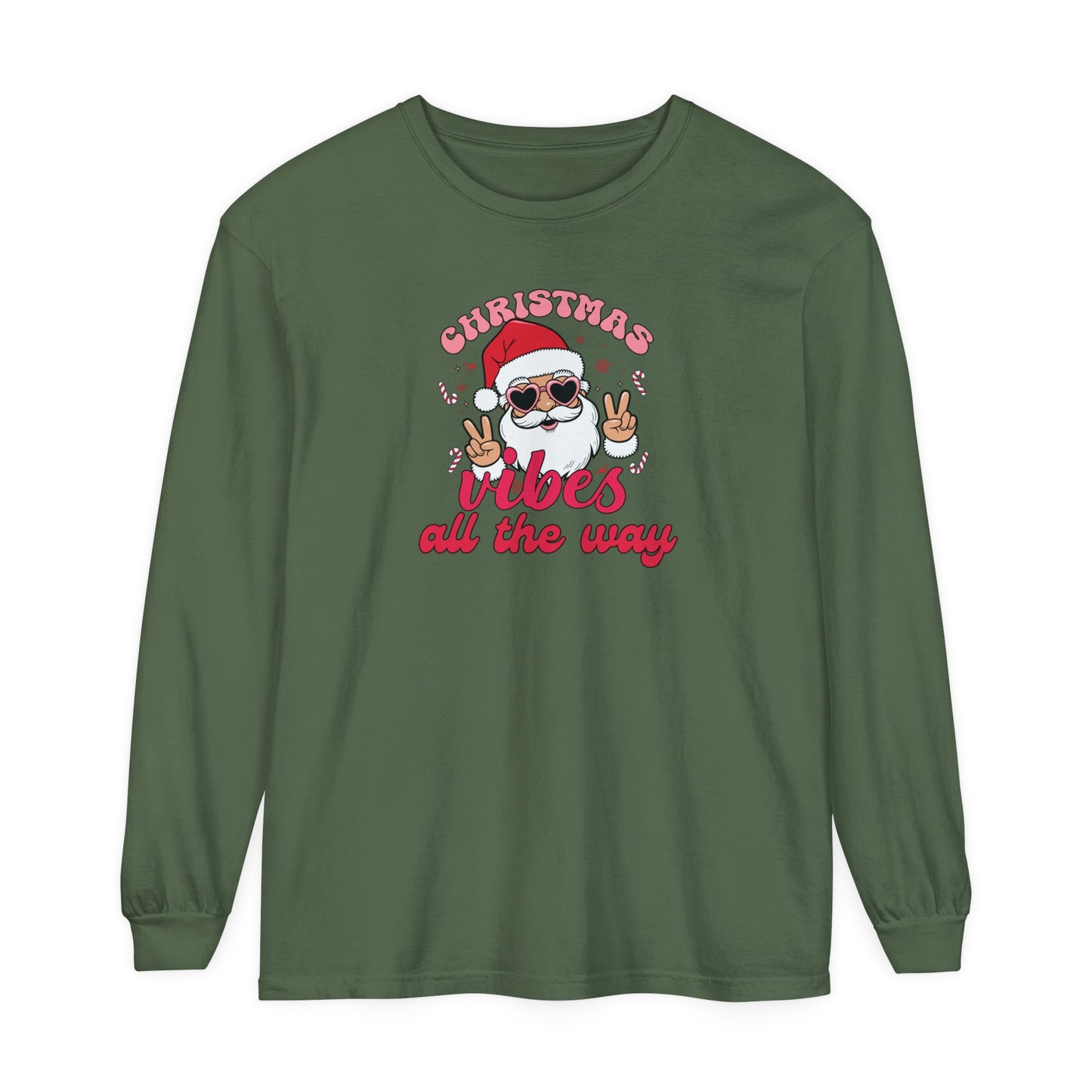 Christmas Vibes Unisex Long Sleeve T-Shirt, Holiday Season Tee, Festive Christmas Shirt, Xmas Spirit Top, Seasonal Long Sleeve Shirt
