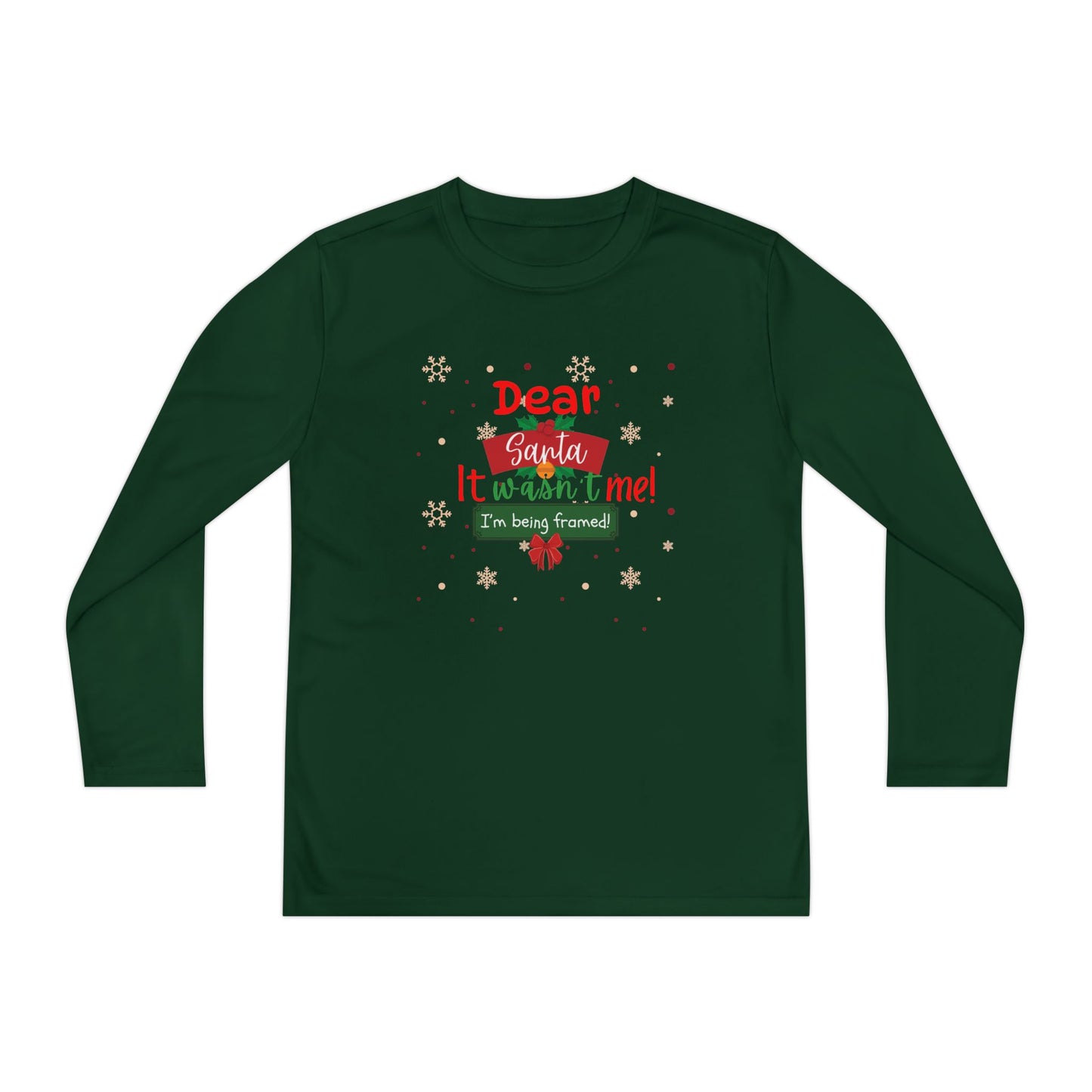 Christmas Long Sleeve Tee, Funny Santa Quote Shirt, Holiday Humor Apparel, Kids Xmas Gift Top, Festive Youth Tee, Long-Sleeve