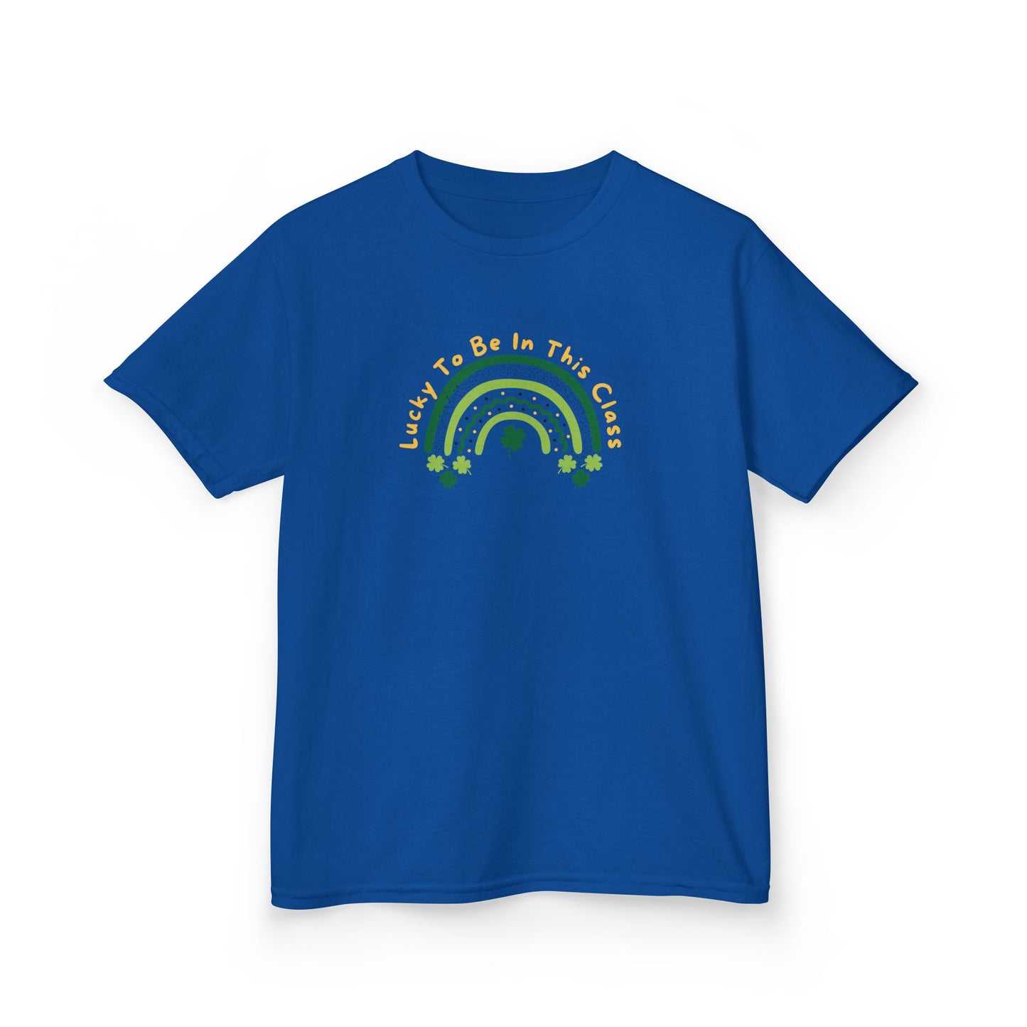 Kids Tee, Lucky to be in this class St Patrick's Day t shirt, green rainbow, youth shirt, children's clothing, holiday shirt, school shirt,