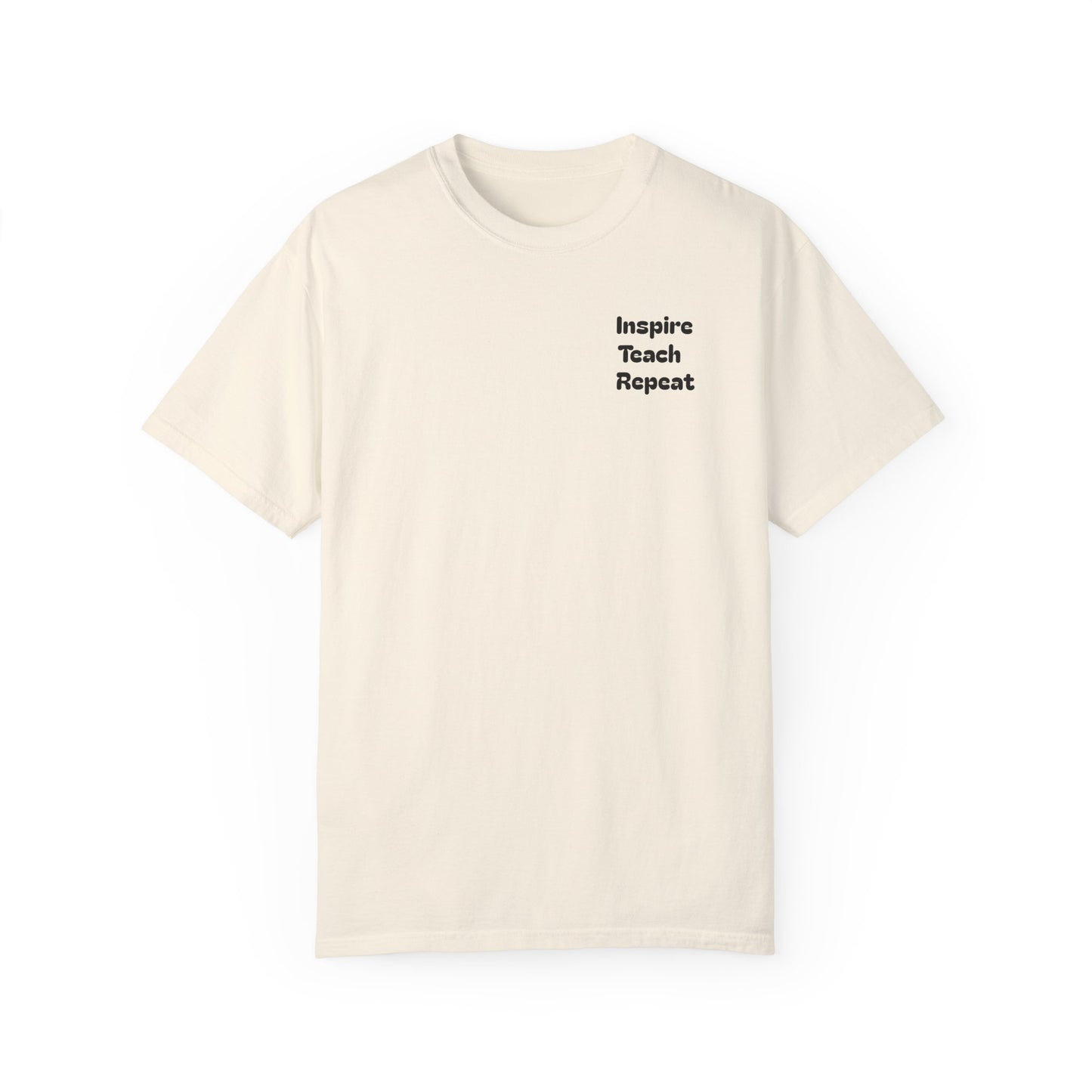 Garment-Dyed T-shirt with 'Inspire, Teach, Repeat' Typography