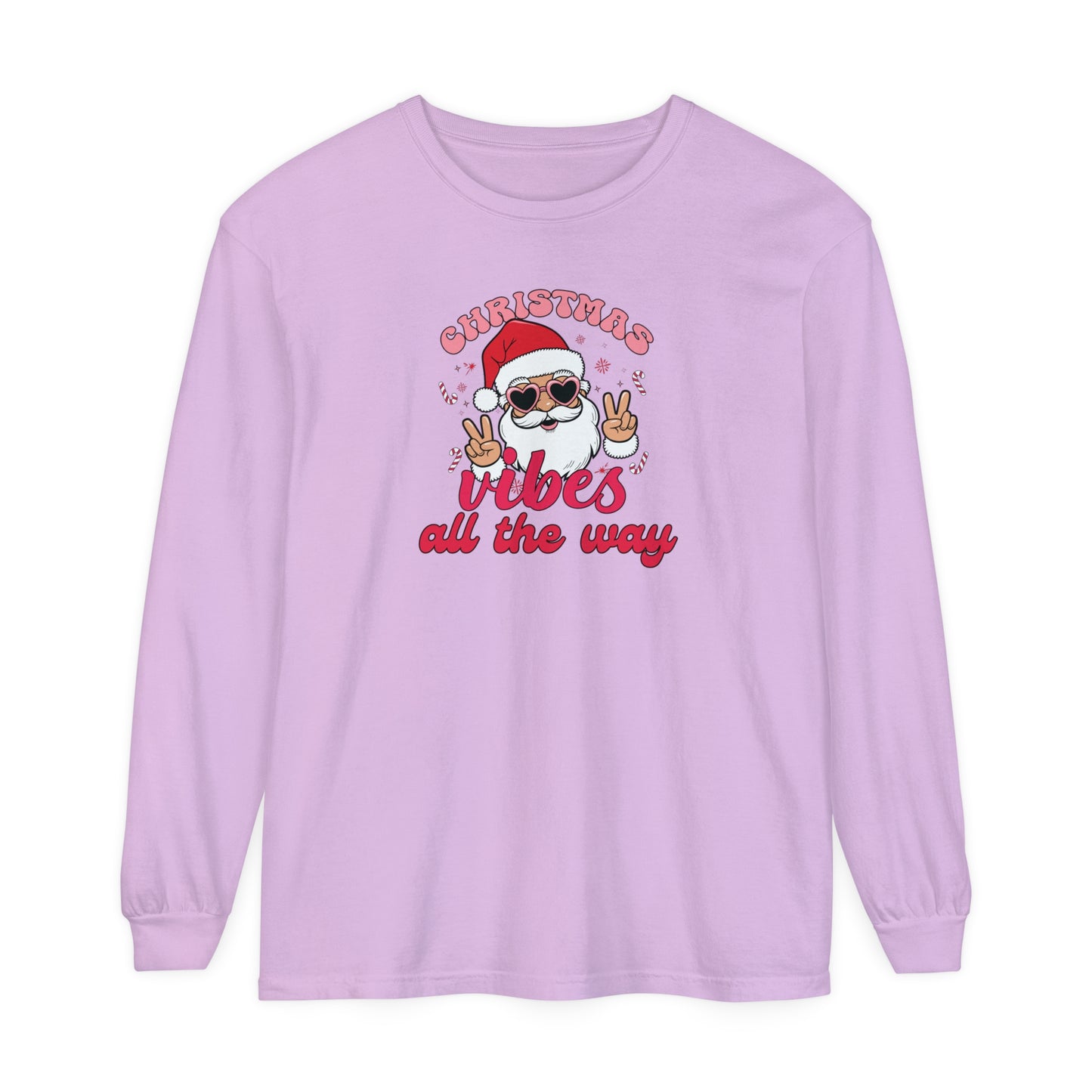 Christmas Vibes Unisex Long Sleeve T-Shirt, Holiday Season Tee, Festive Christmas Shirt, Xmas Spirit Top, Seasonal Long Sleeve Shirt