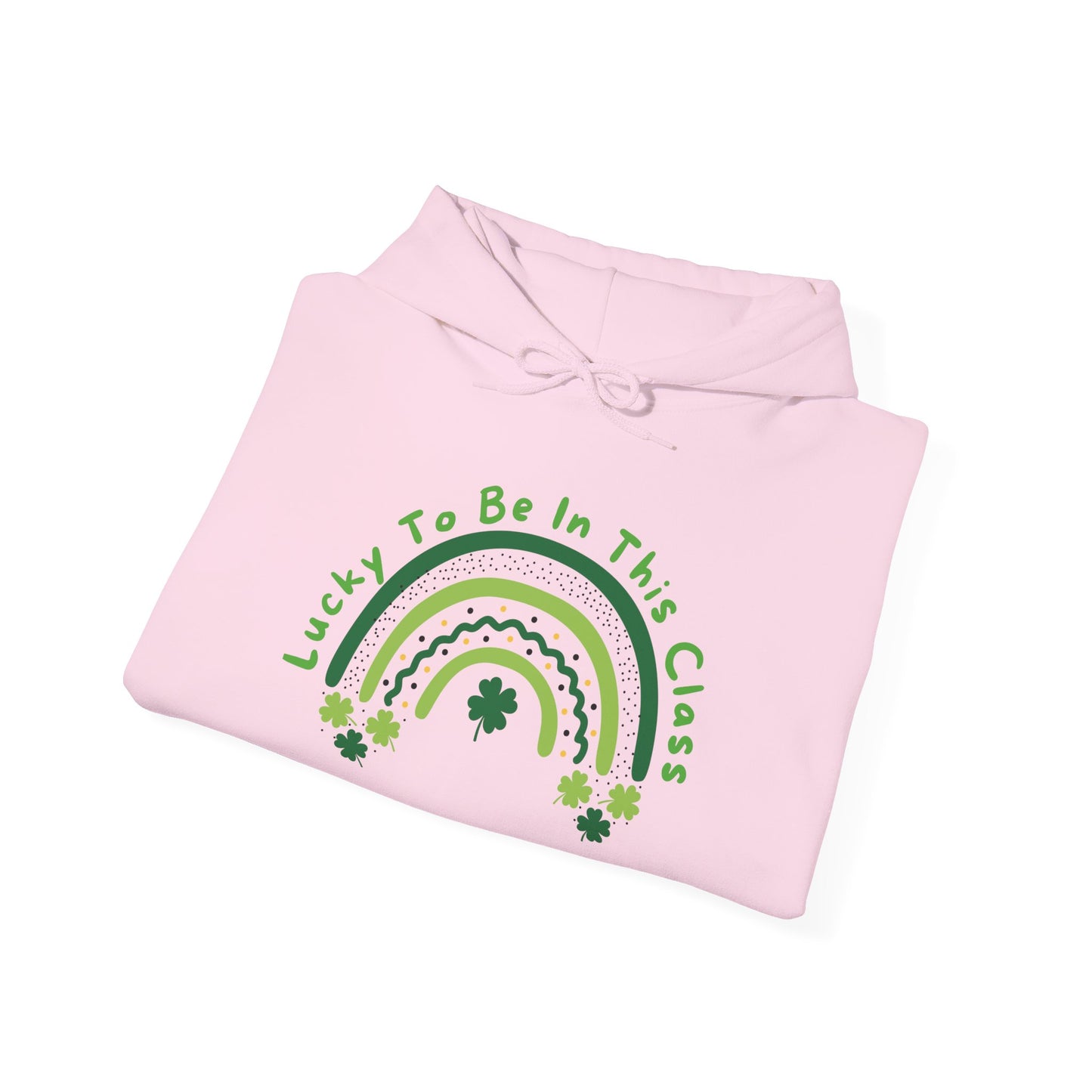 Personalized Lucky to be in this class Hoodie, Green Rainbow, School Hooded Sweatshirt, Customizable Teacher Gift, Grateful School Apparel,