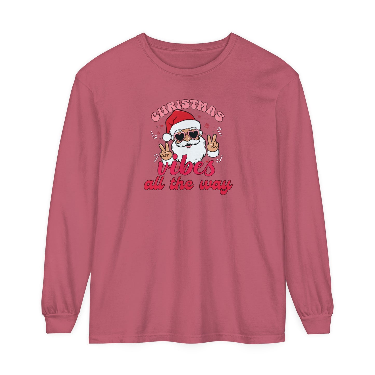 Christmas Vibes Unisex Long Sleeve T-Shirt, Holiday Season Tee, Festive Christmas Shirt, Xmas Spirit Top, Seasonal Long Sleeve Shirt