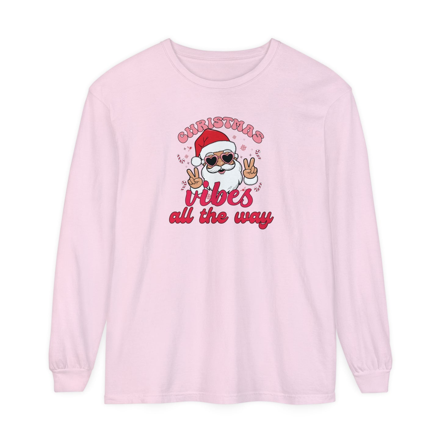 Christmas Vibes Unisex Long Sleeve T-Shirt, Holiday Season Tee, Festive Christmas Shirt, Xmas Spirit Top, Seasonal Long Sleeve Shirt