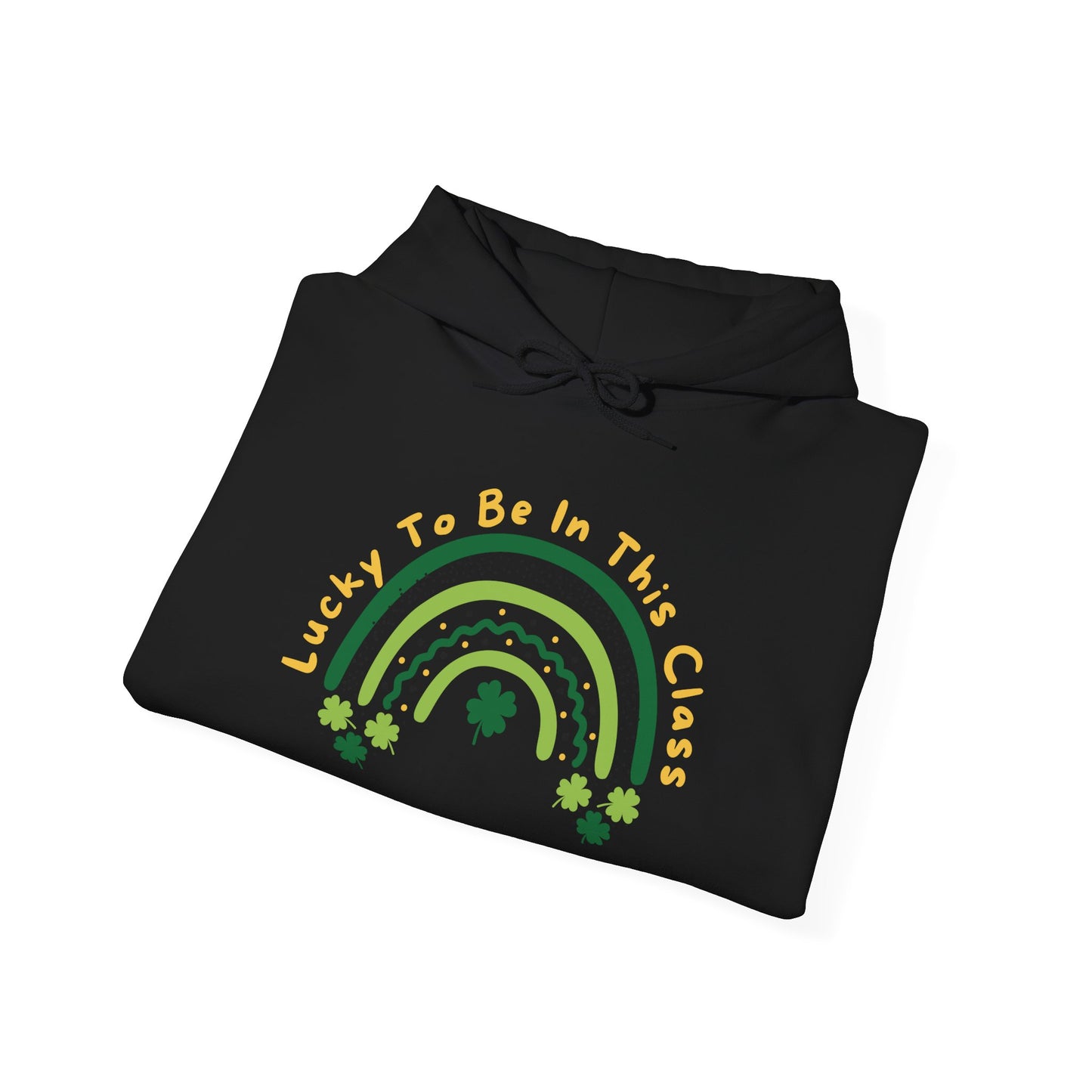 Personalized Lucky to be in this class Hoodie, Green Rainbow, School Hooded Sweatshirt, Customizable Teacher Gift, Grateful School Apparel,