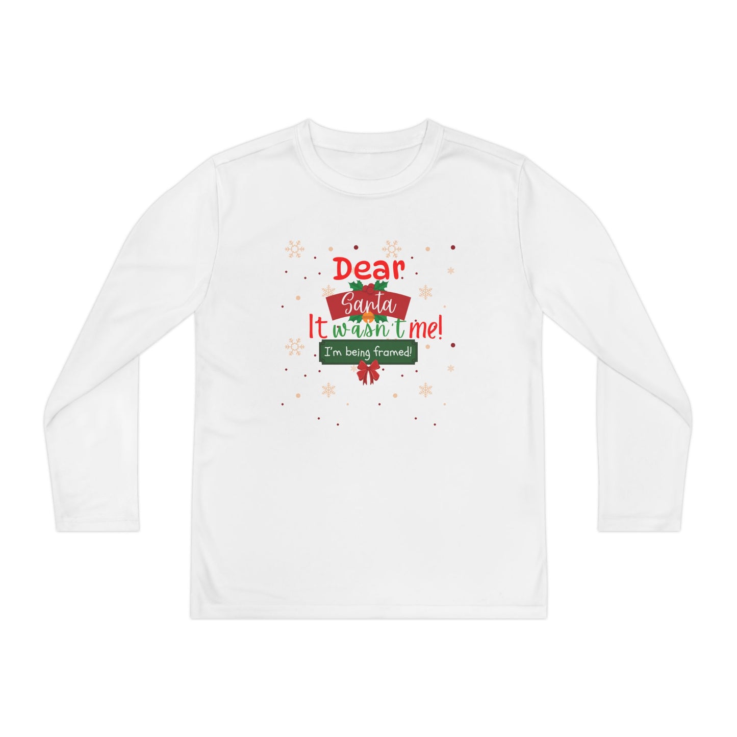 Christmas Long Sleeve Tee, Funny Santa Quote Shirt, Holiday Humor Apparel, Kids Xmas Gift Top, Festive Youth Tee, Long-Sleeve