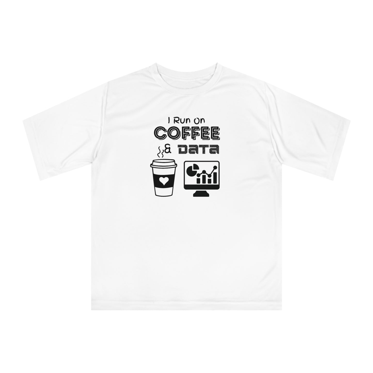 "I Run On Coffee And Data" Unisex Zone Performance T-shirt
