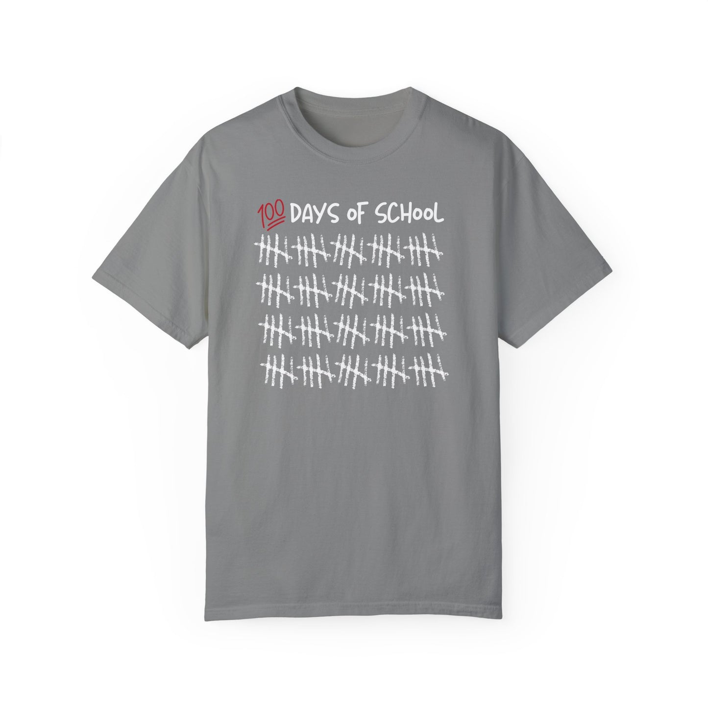 100 Days of School Unisex Garment-Dyed T-shirt, School Milestone Tee, Teacher Shirt, Back to School Gift, It's Not Over Yet Shirt