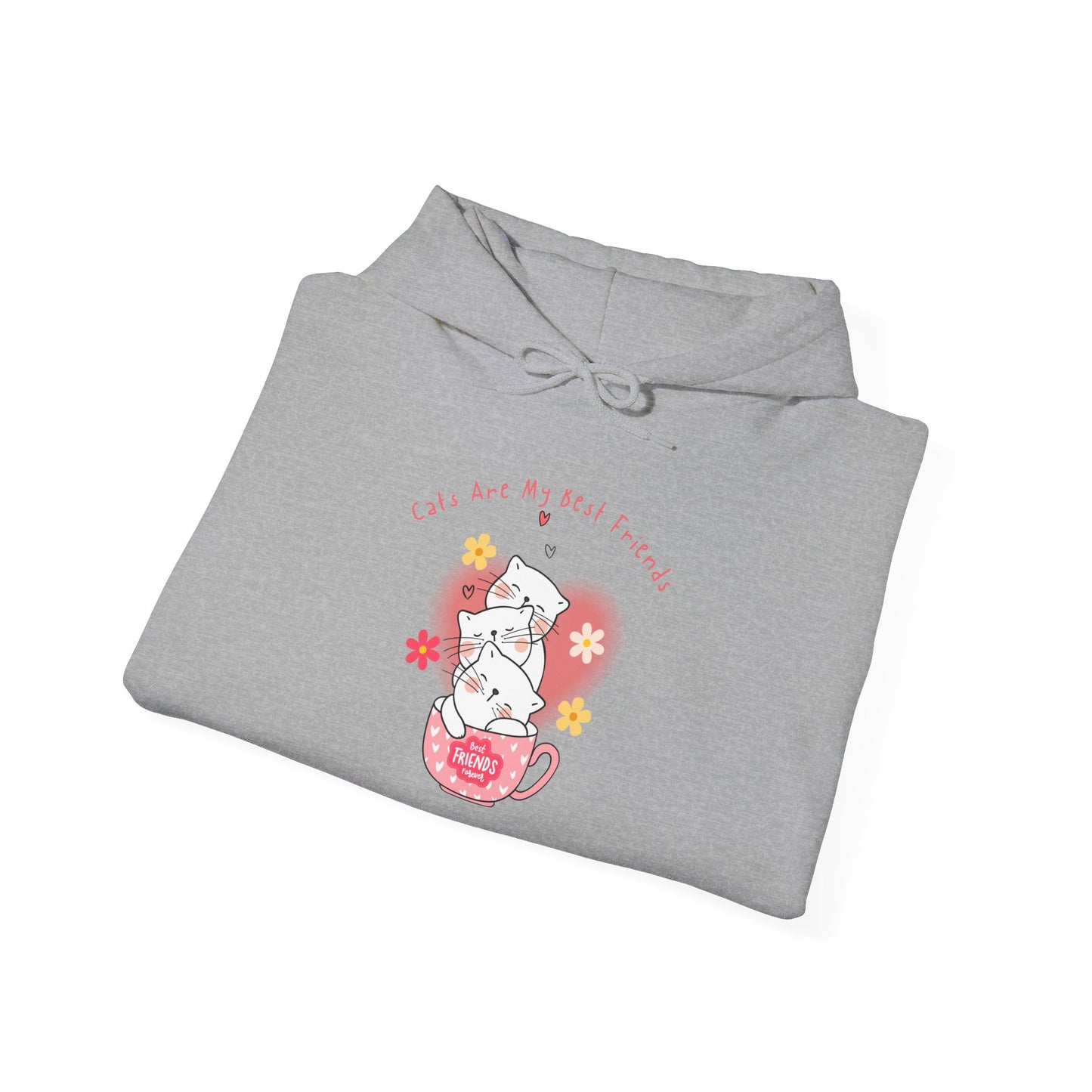 "Cats Are My Best Friends" Hooded Sweatshirt