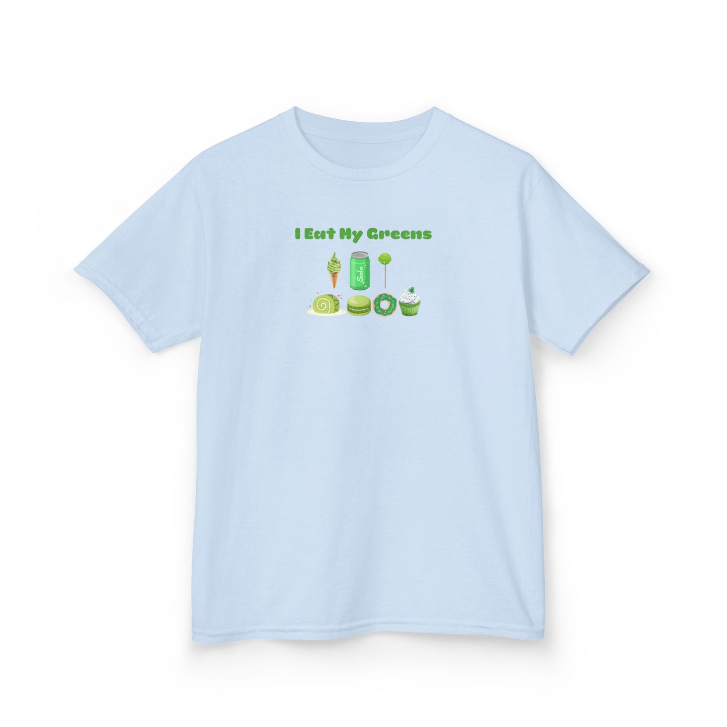 I Eat My Greens Kids Tee, Fun Vegetable Shirt for Kids, Eco-Friendly Summer Tee, Perfect Gift for Healthy Eating, Birthday Gift for Children