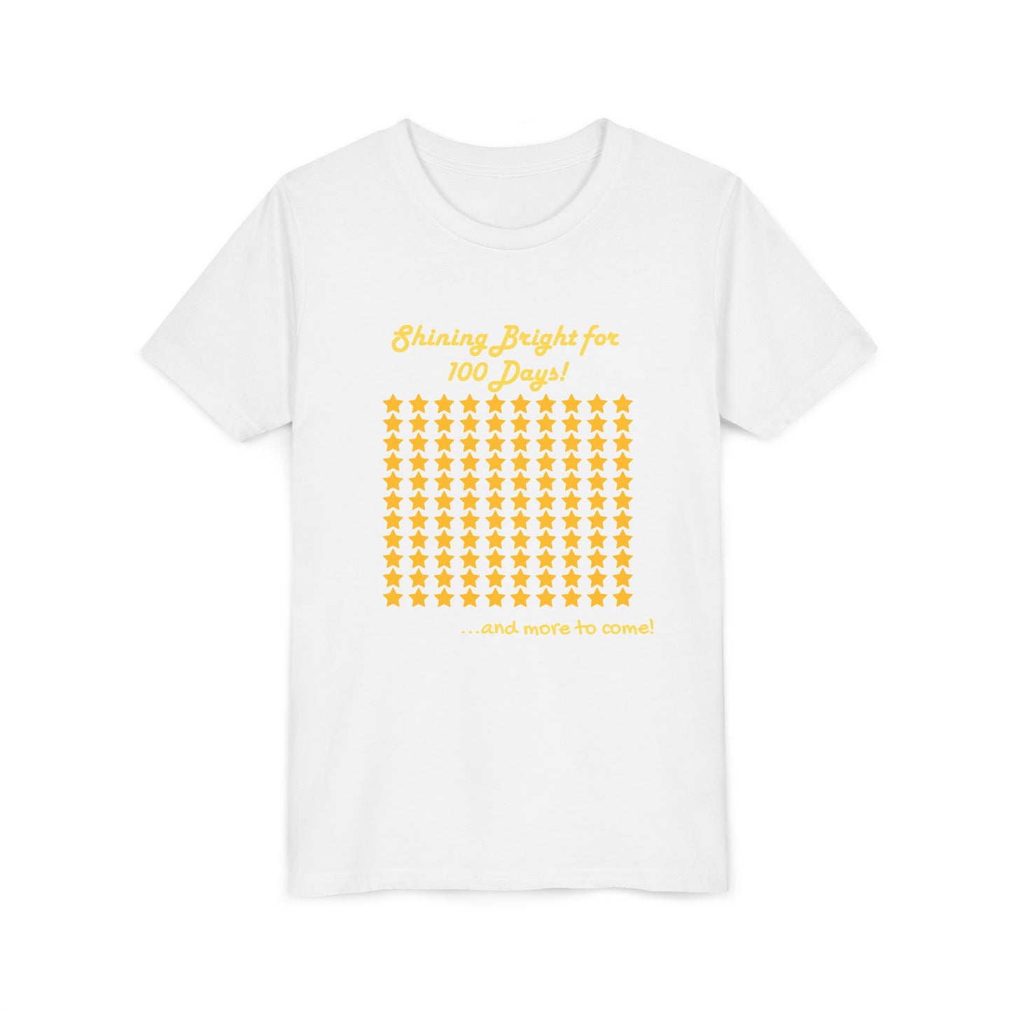 Youth Tee, Shinning Bright for 100 Days, and more to come, Kids Tshirt, Children Shirt, Star Design, Positive Vibes, Youth Clothing