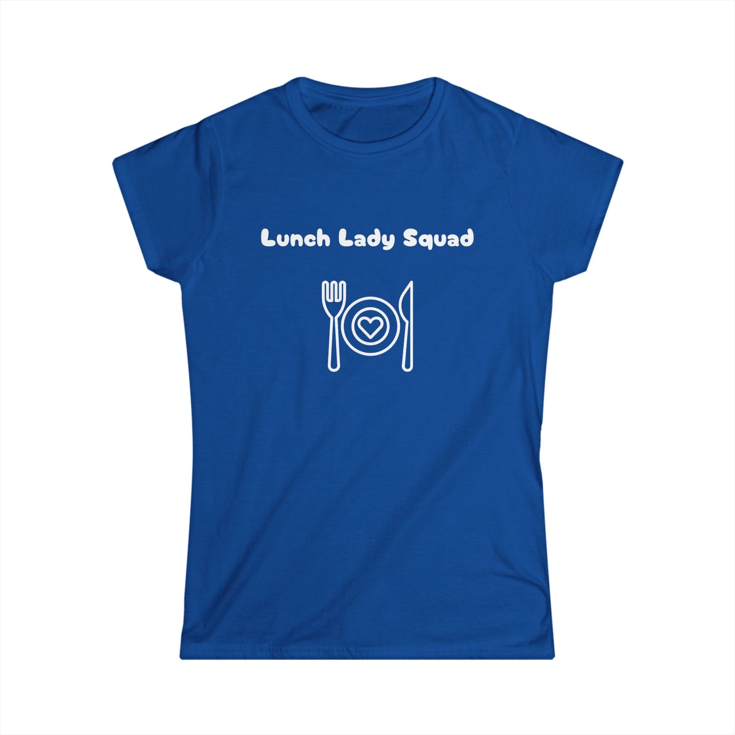 "Lunch Lady Squad" white, Women's Softstyle Tee