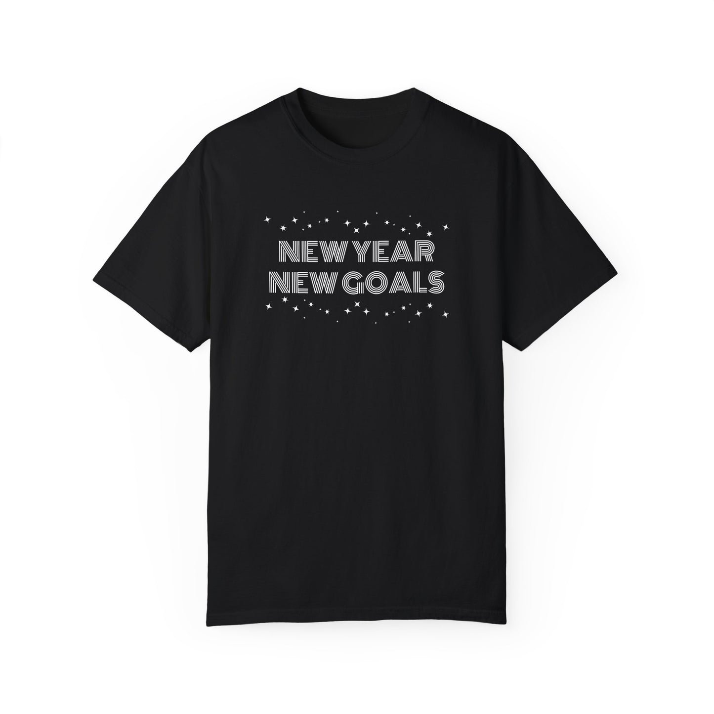 New Year New Goals Unisex T-shirt, Mens Womens Tee Shirt, Simple Lettering, Holiday Gift, New Year Resolution Top