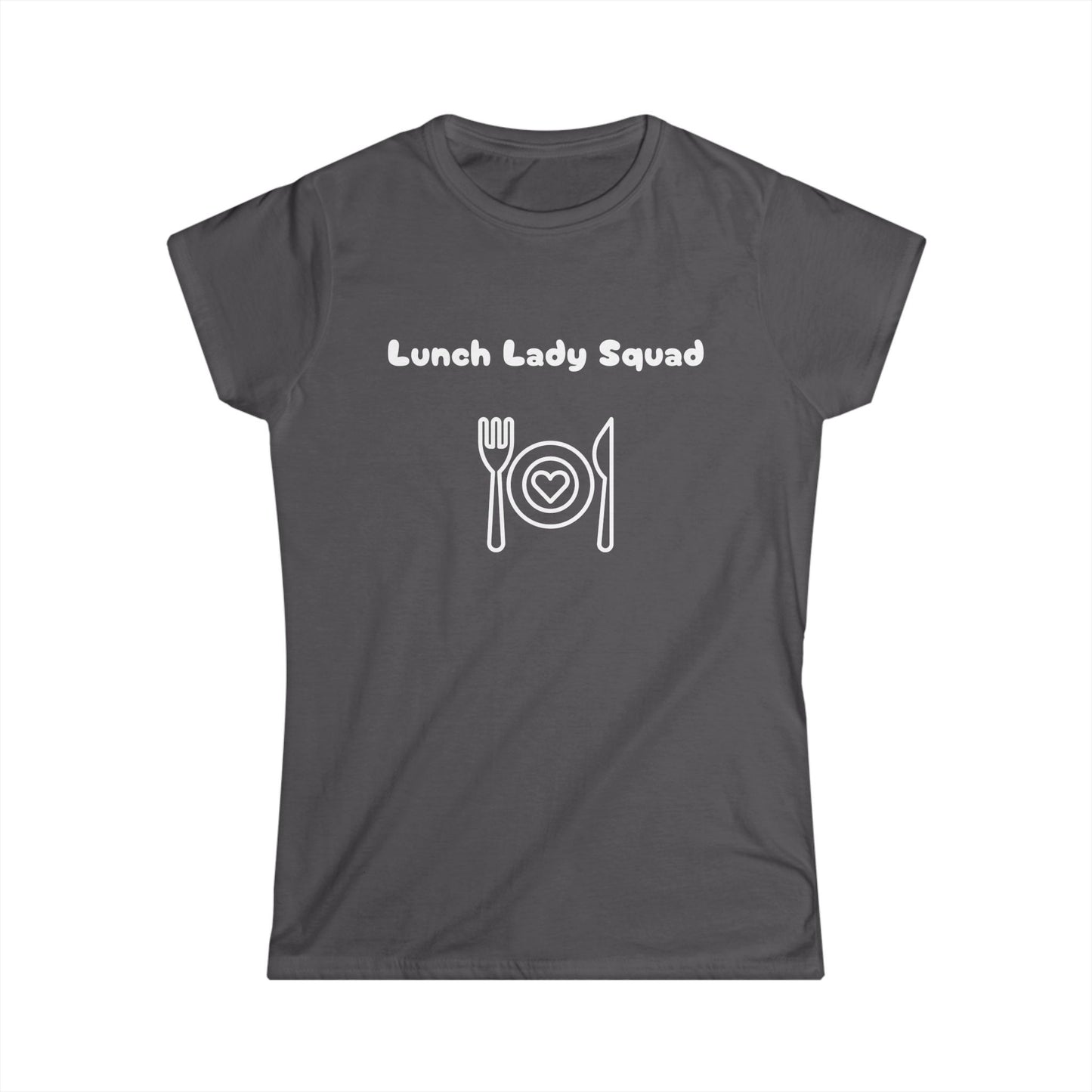 "Lunch Lady Squad" white, Women's Softstyle Tee