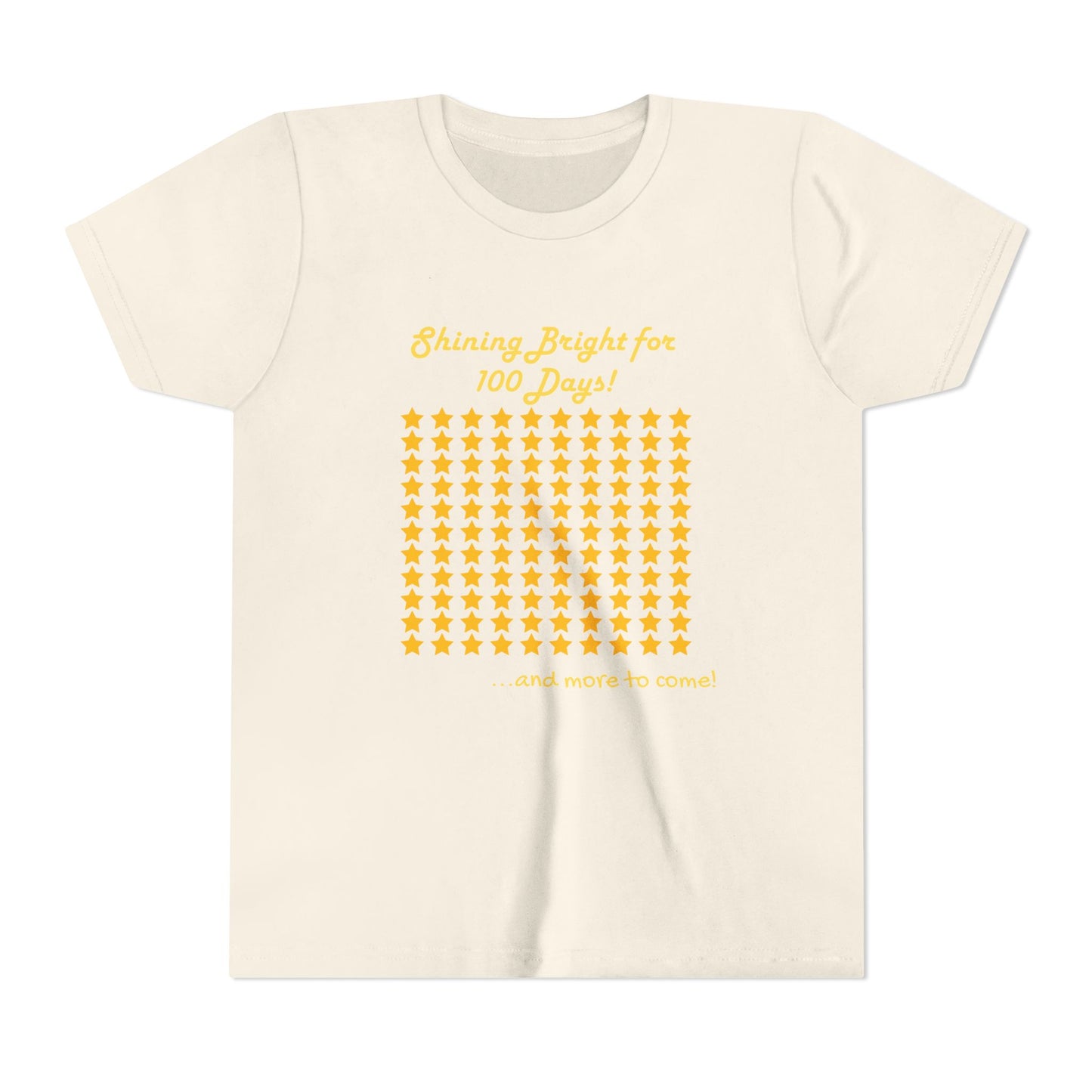 Youth Tee, Shinning Bright for 100 Days, and more to come, Kids Tshirt, Children Shirt, Star Design, Positive Vibes, Youth Clothing