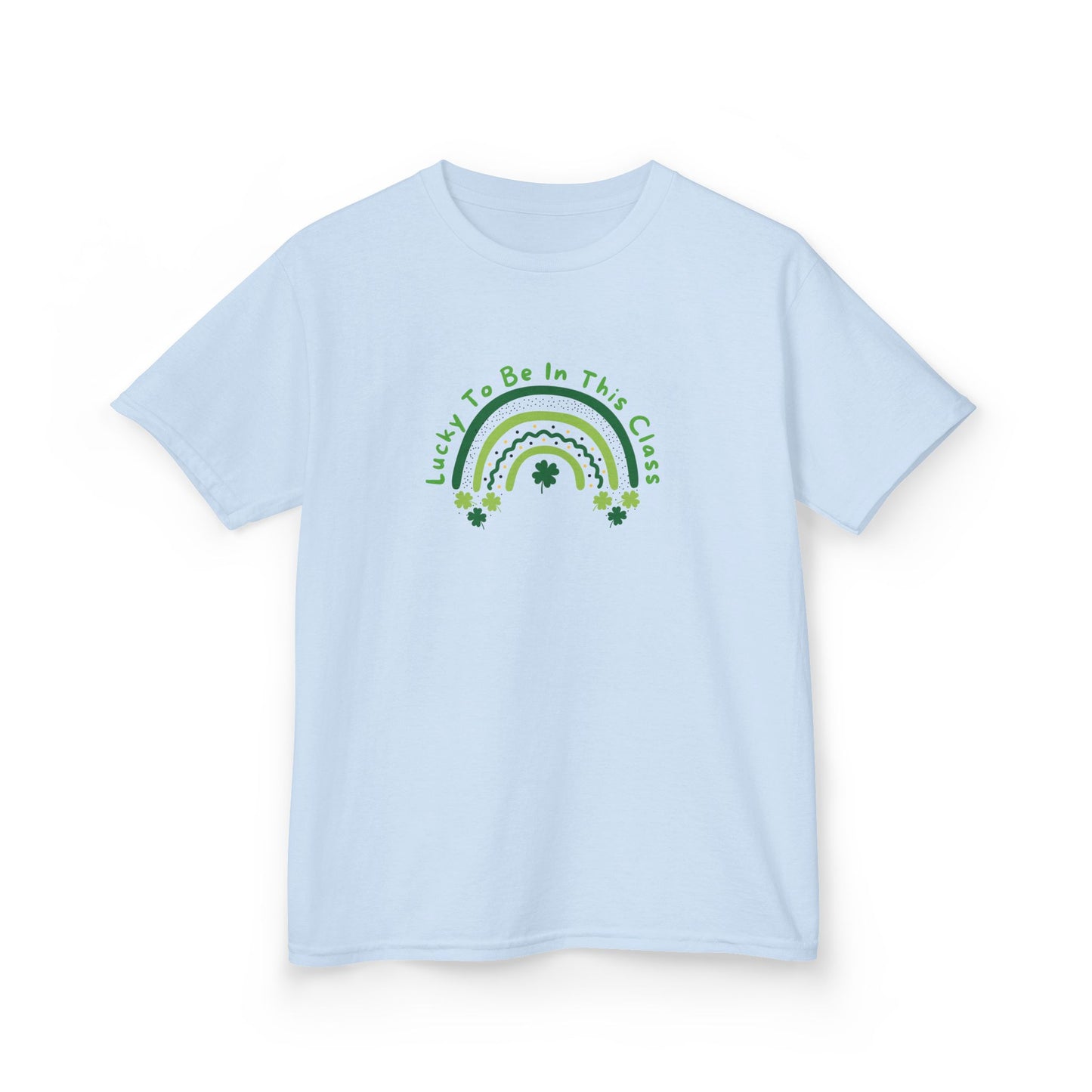 Kids Tee, Lucky to be in this class St Patrick's Day t shirt, green rainbow, youth shirt, children's clothing, holiday shirt, school shirt,