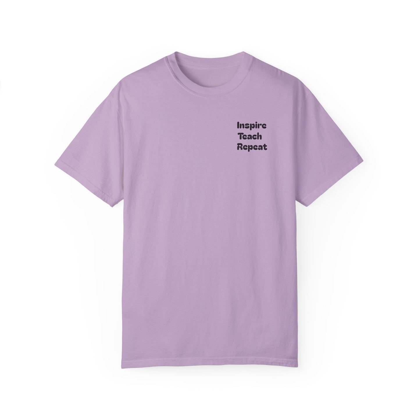 Garment-Dyed T-shirt with 'Inspire, Teach, Repeat' Typography