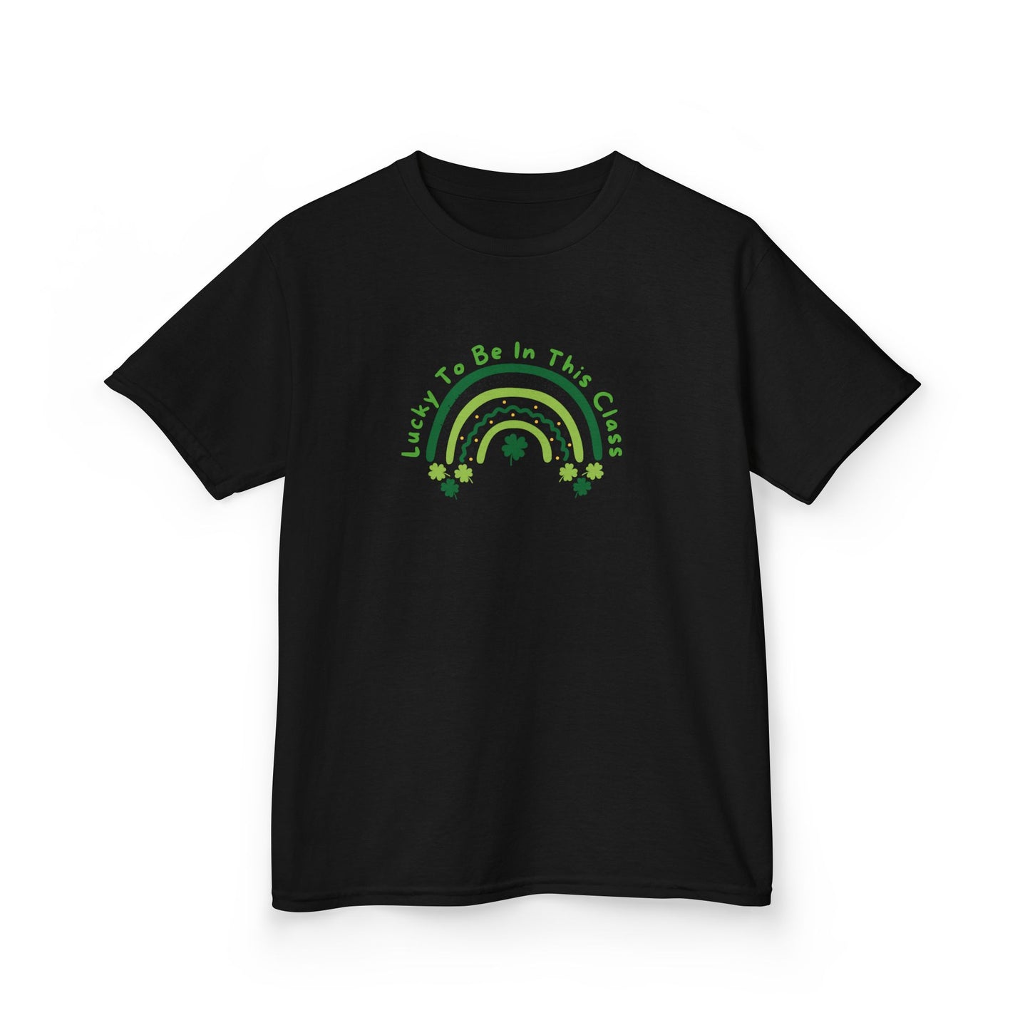 Kids Tee, Lucky to be in this class St Patrick's Day t shirt, green rainbow, youth shirt, children's clothing, holiday shirt, school shirt,