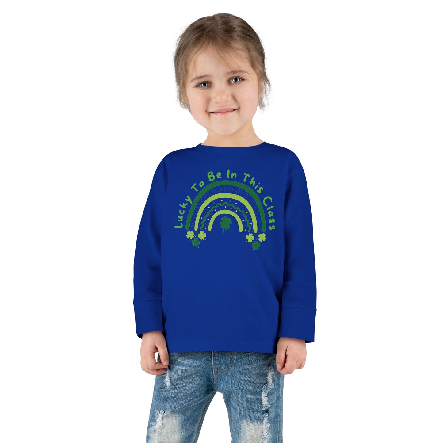 Toddler Long Sleeve Tee, Lucky to be in this class, green rainbow, st patrick's day, Kids St. Paddy's Day Shirt, Irish Pride Child Top,