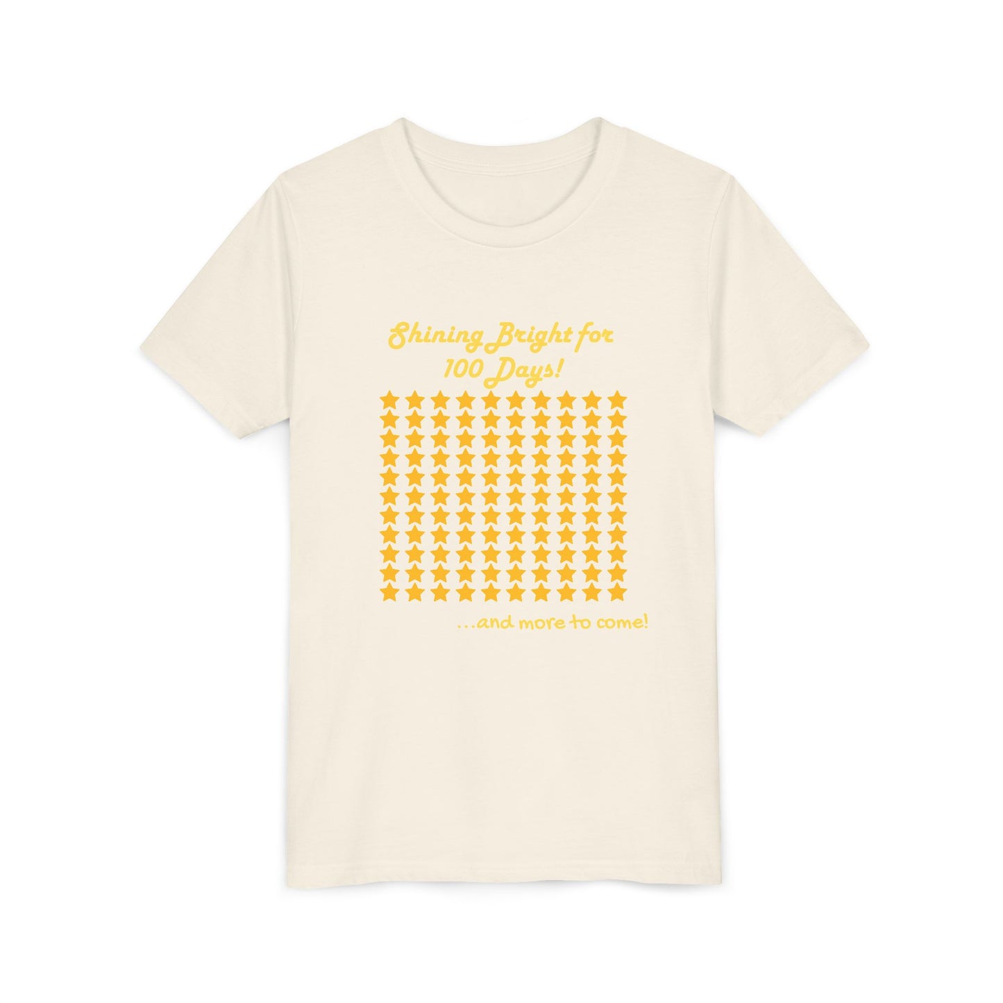 Youth Tee, Shinning Bright for 100 Days, and more to come, Kids Tshirt, Children Shirt, Star Design, Positive Vibes, Youth Clothing
