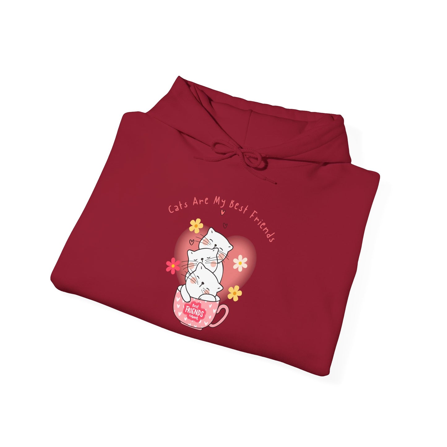"Cats Are My Best Friends" Hooded Sweatshirt
