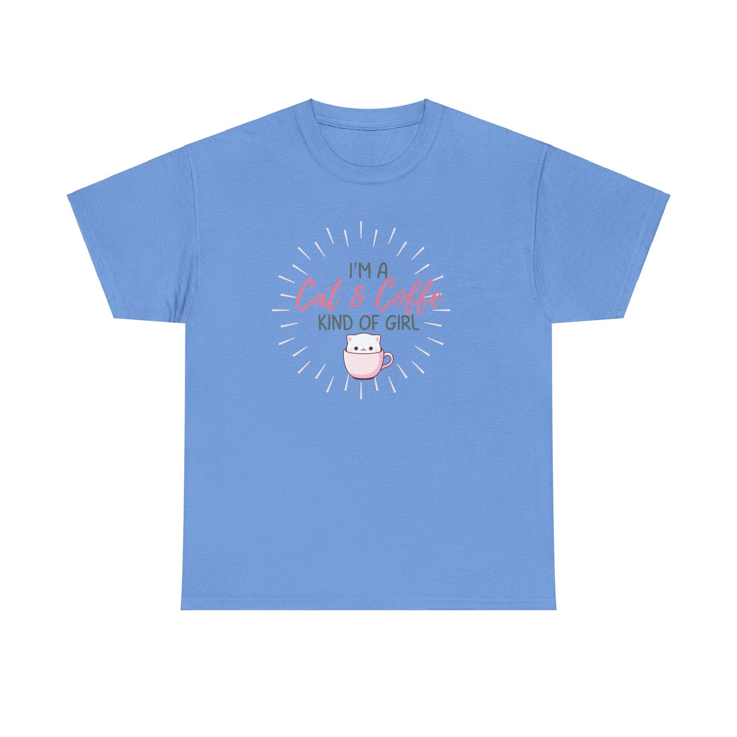 "I'm A Cat & Coffee Kind Of A Girl" Unisex Heavy Cotton Tee