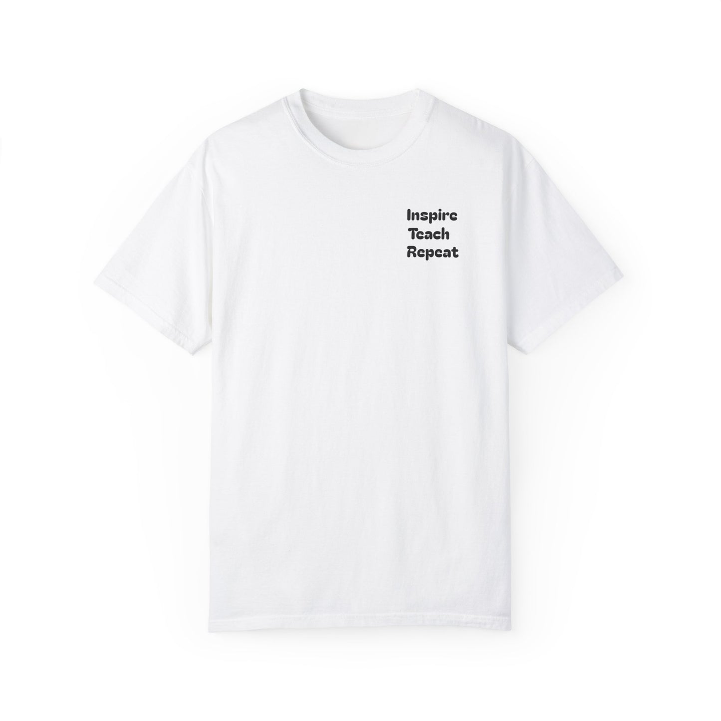 Garment-Dyed T-shirt with 'Inspire, Teach, Repeat' Typography