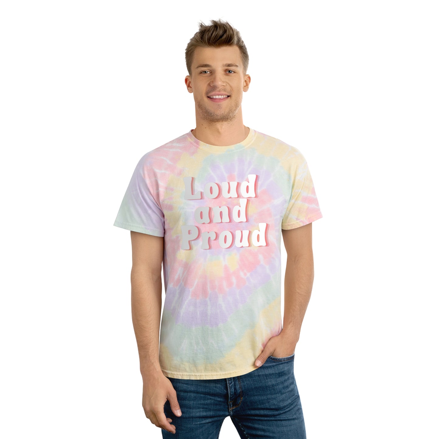 "Loud & Proud" Tie-Dye Tee, Spiral