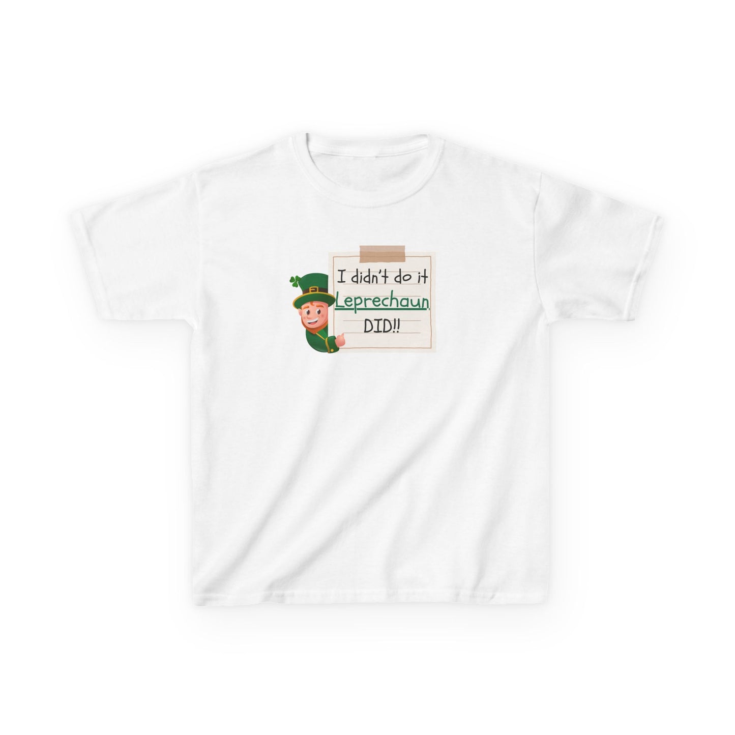 Kids Tee, Leprechaun Did It Funny T-Shirt, St Patricks Day, Lucky Charm Clothing, Irish Gift, Cute Children's Shirt