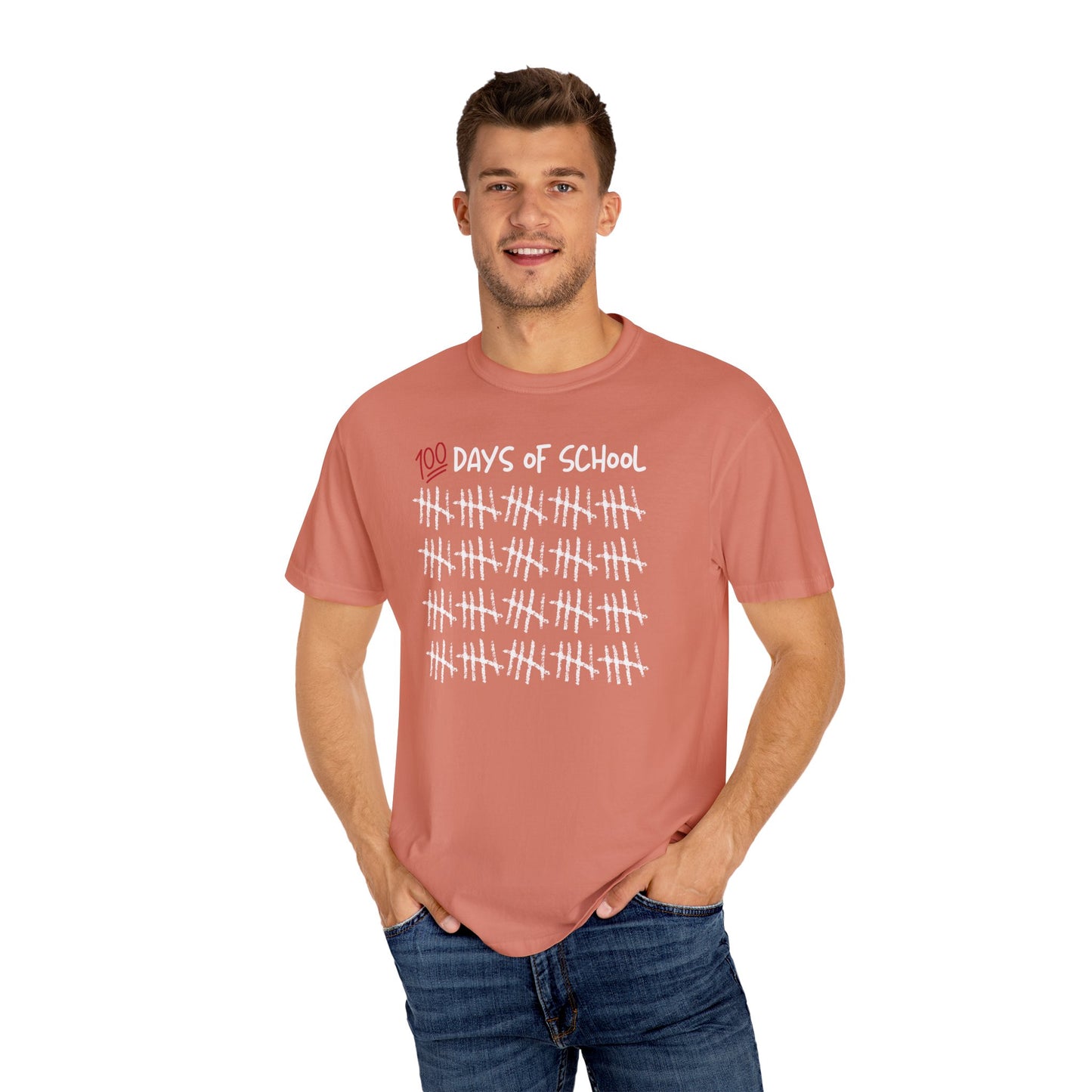 100 Days of School Unisex Garment-Dyed T-shirt, School Milestone Tee, Teacher Shirt, Back to School Gift, It's Not Over Yet Shirt
