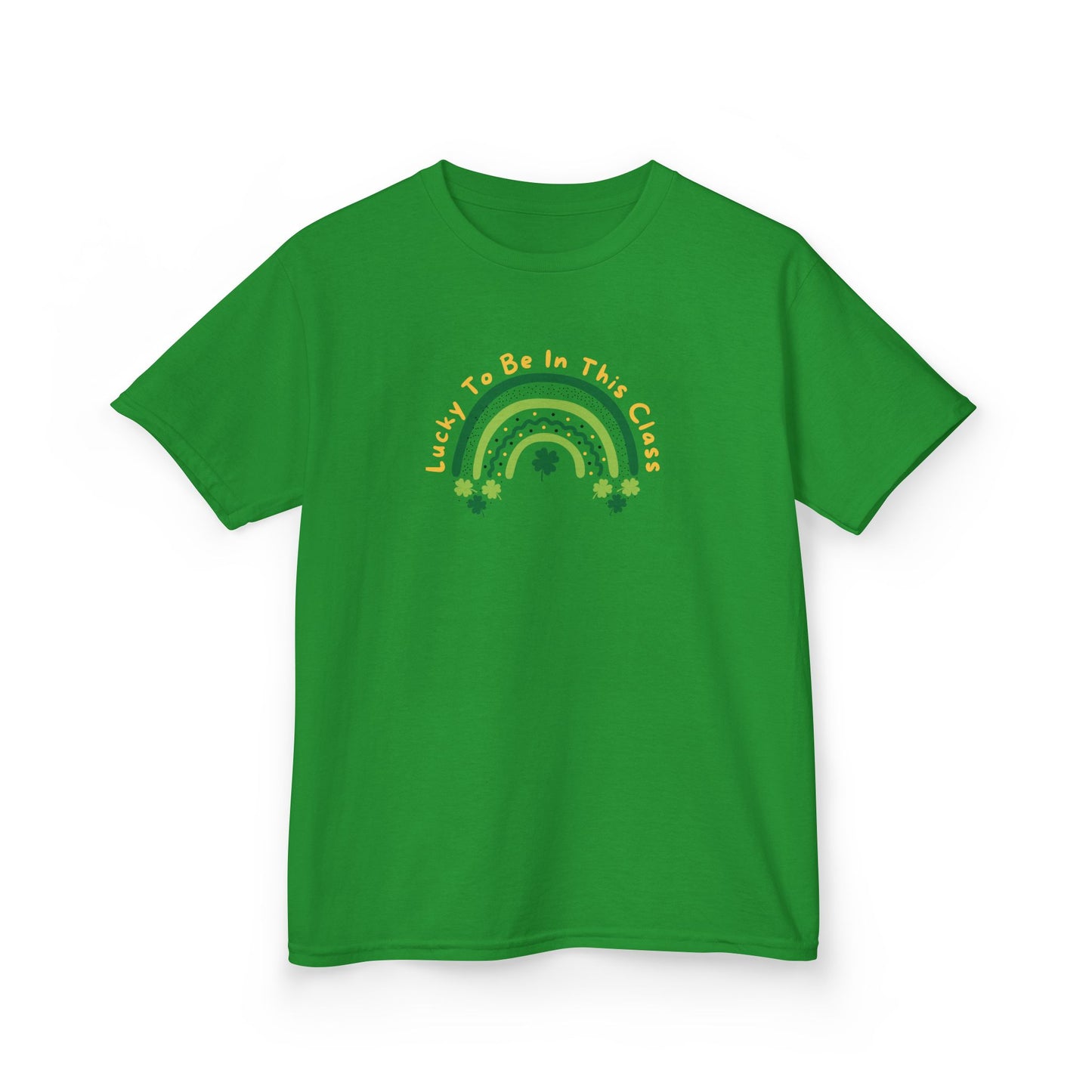 Kids Tee, Lucky to be in this class St Patrick's Day t shirt, green rainbow, youth shirt, children's clothing, holiday shirt, school shirt,