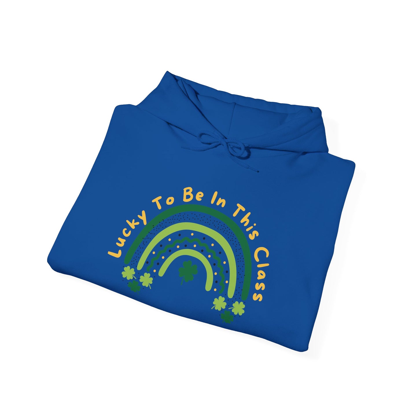Personalized Lucky to be in this class Hoodie, Green Rainbow, School Hooded Sweatshirt, Customizable Teacher Gift, Grateful School Apparel,