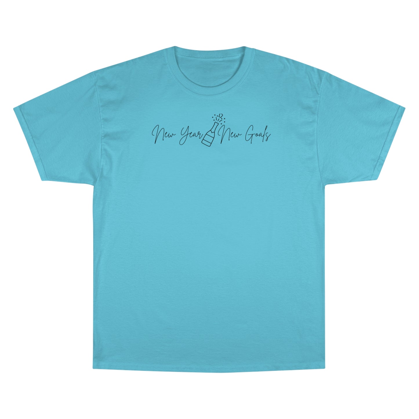 Champion T-Shirt, New Year, New Goals design, Champagne Bottle popped, Motivational Tee, Inspirational Shirt, Fitness Apparel, Workout Top,
